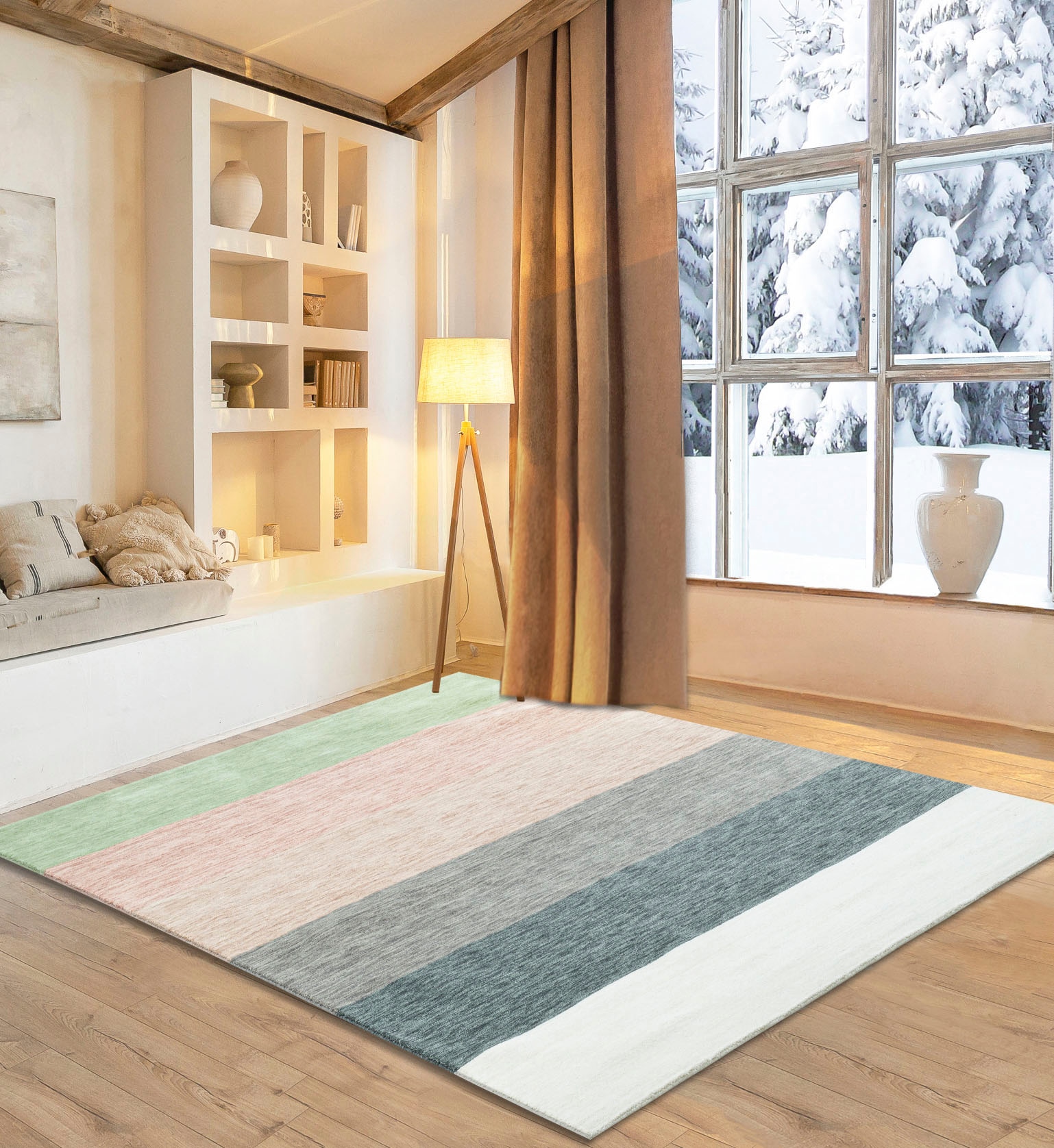 OTTO home Wollteppich "Angern" rechteckig 13 mm Höhe Handweb Teppich, gestr günstig online kaufen