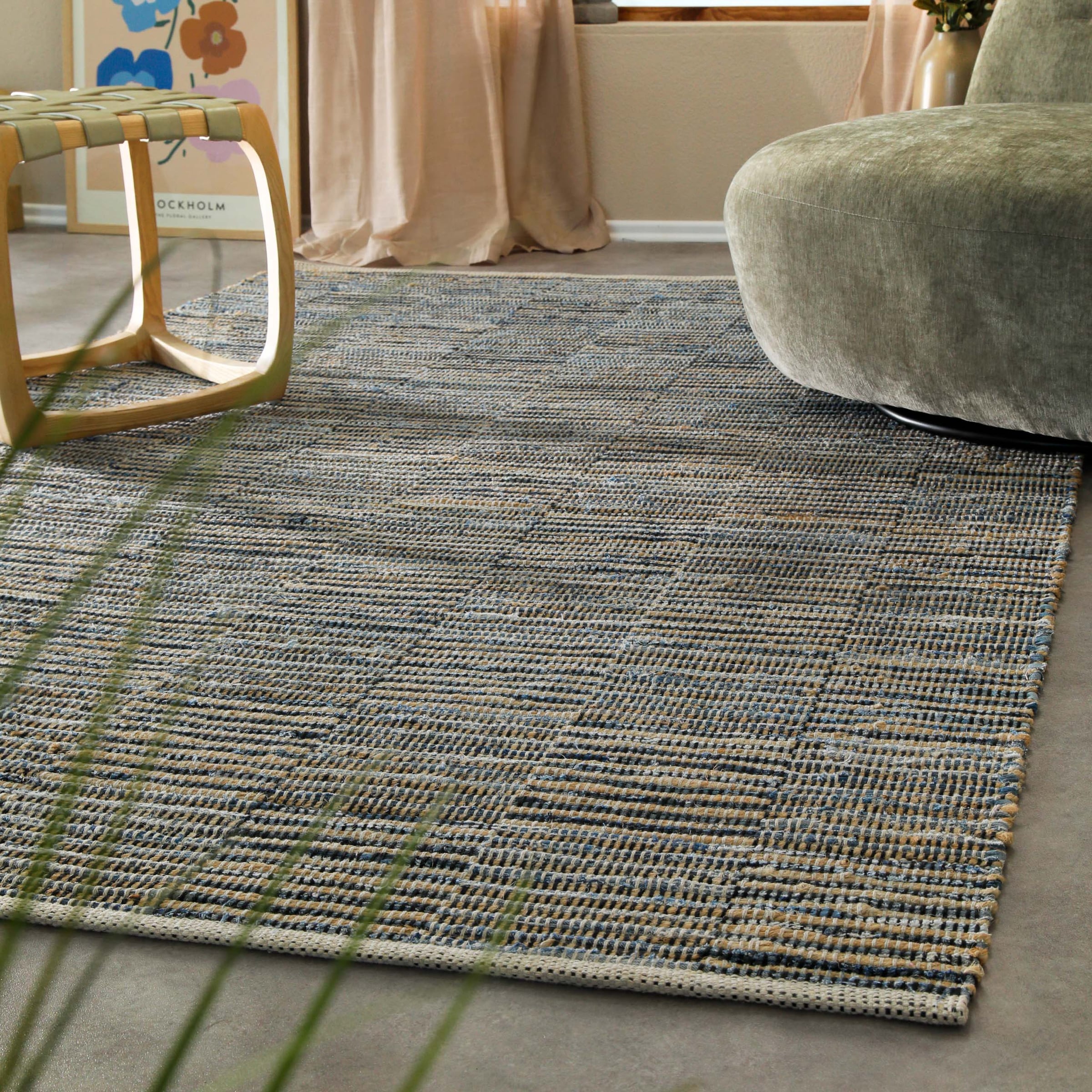 Wecon home Teppich "Denim Blues" rechteckig 6 Höhe handgewebt, robust, pfle günstig online kaufen