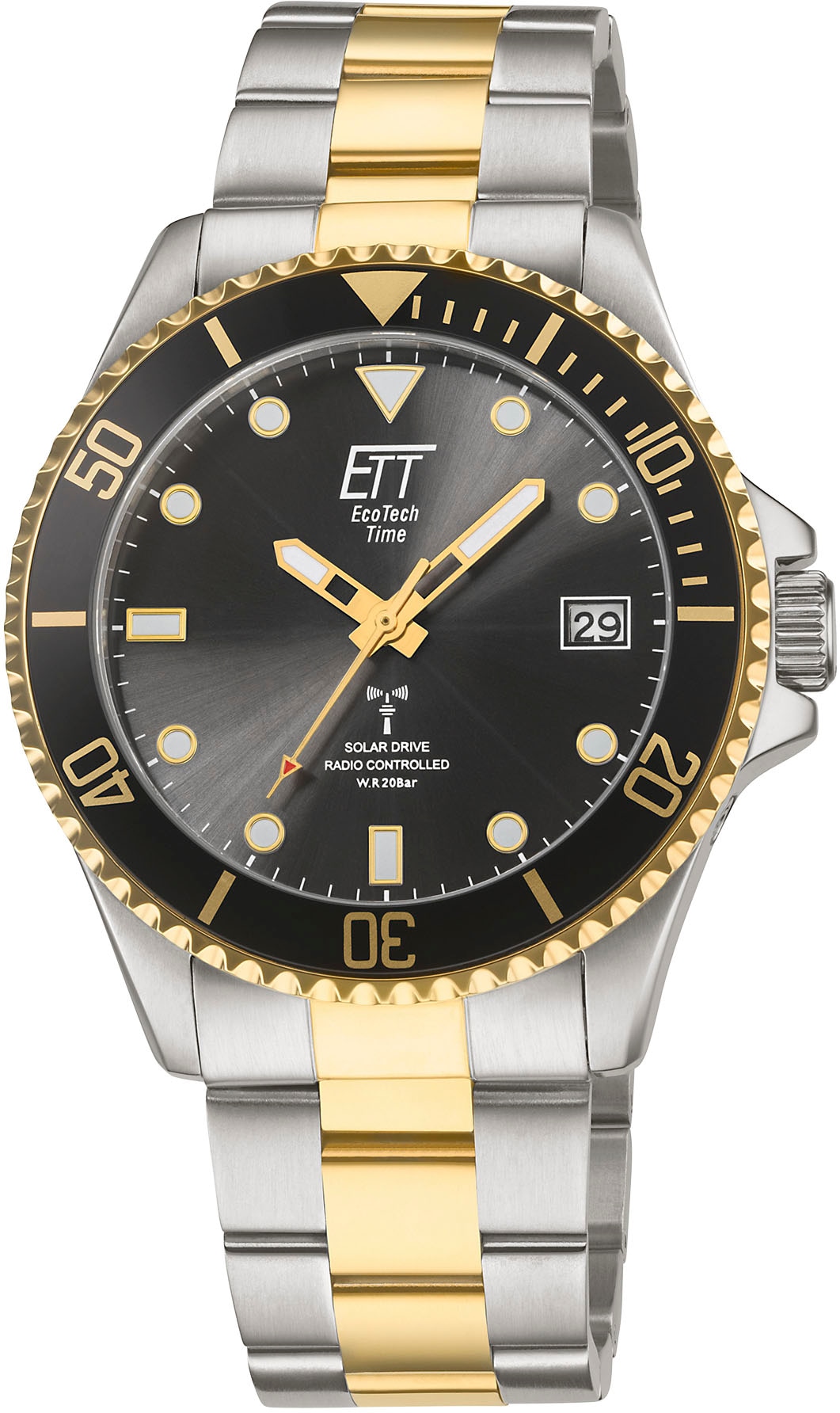ETT Funkuhr »Professional, EGS-11606-25M«, Armbanduhr, Herrenuhr, Datum, Solar