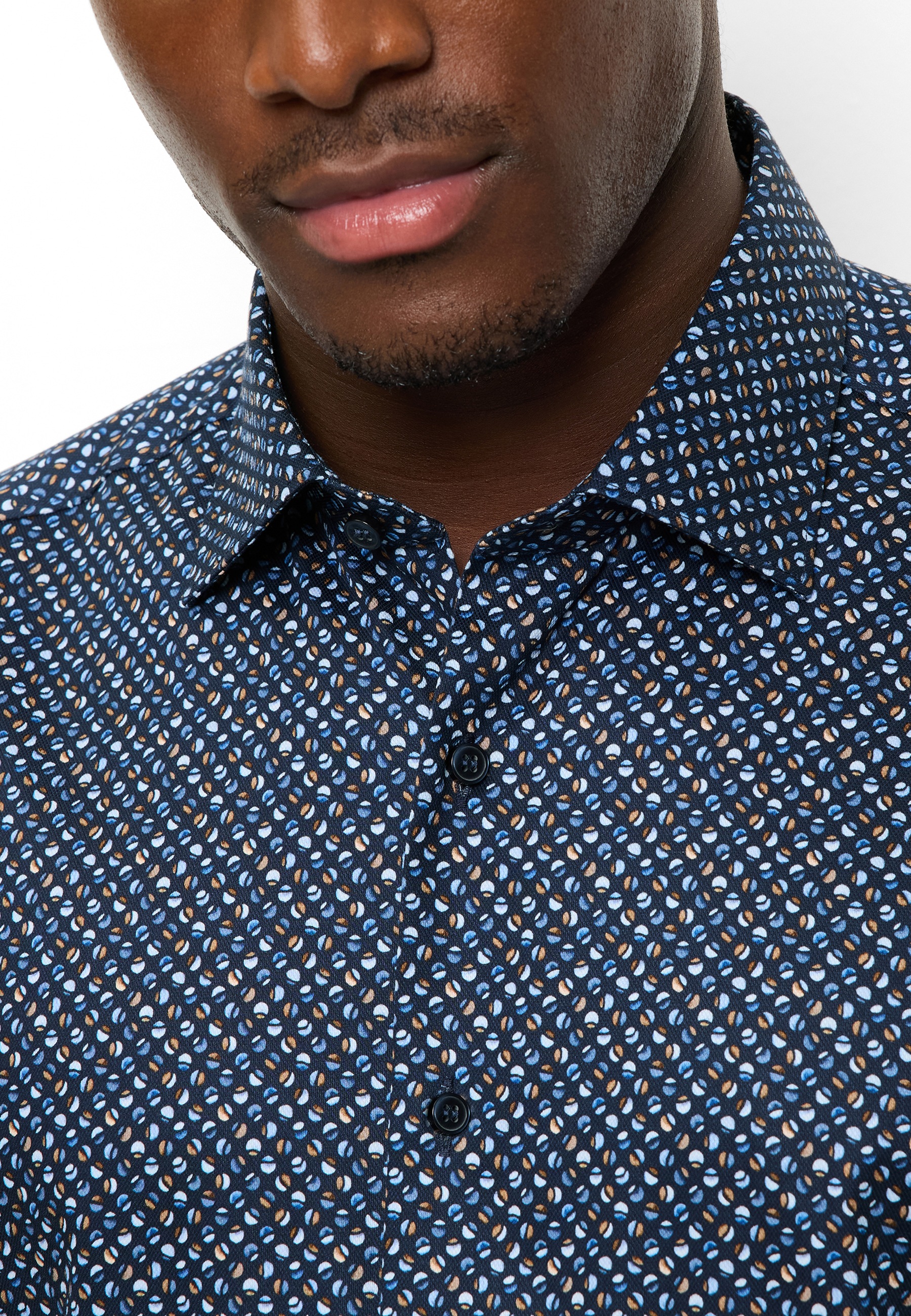 OLYMP Level Five Long Sleeve Shirt Navy 40 5