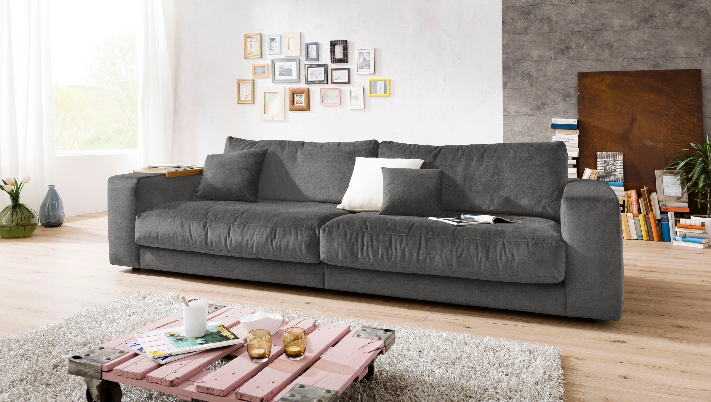 3C Candy Big-Sofa "Enisa II" incl. 1 Flatterkissen, Wahlweise mit Flecken-S günstig online kaufen