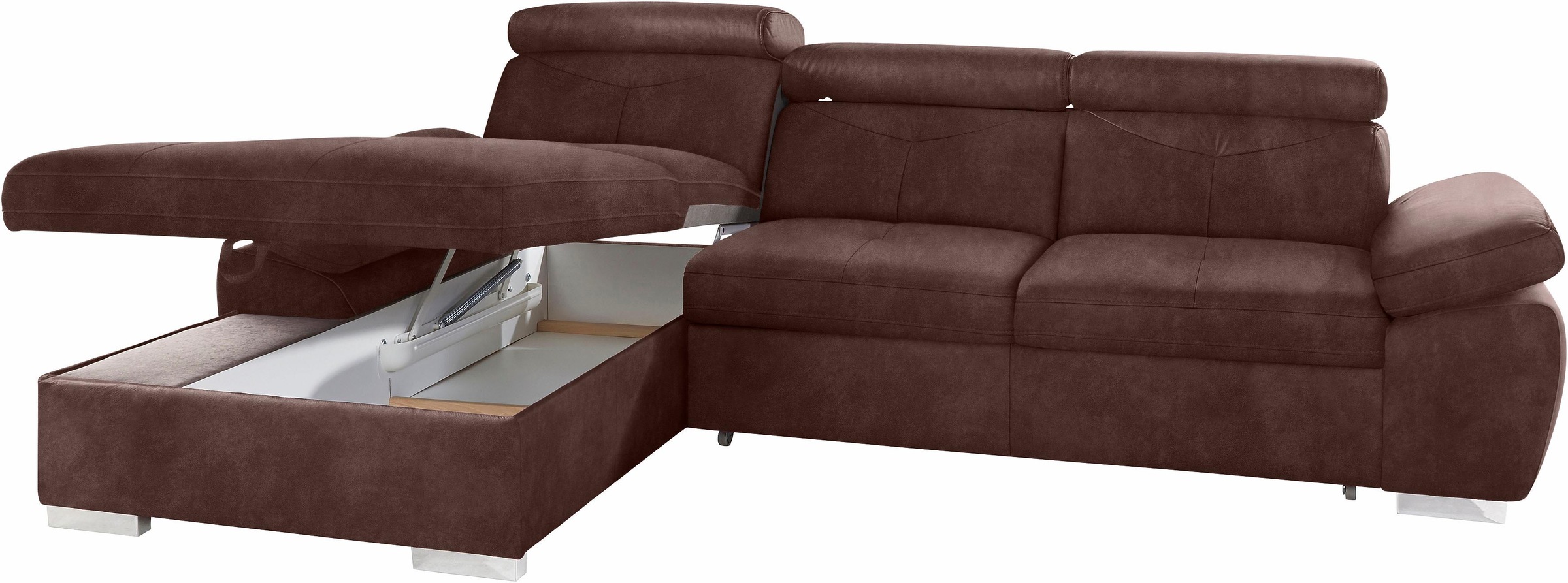 Thumbnail - exxpo - sofa fashion Ecksofa "Spring, super bequem, mit Armteil- und Kopfteilfunktion" L-Form, wahlweise mit Bettfunktio...