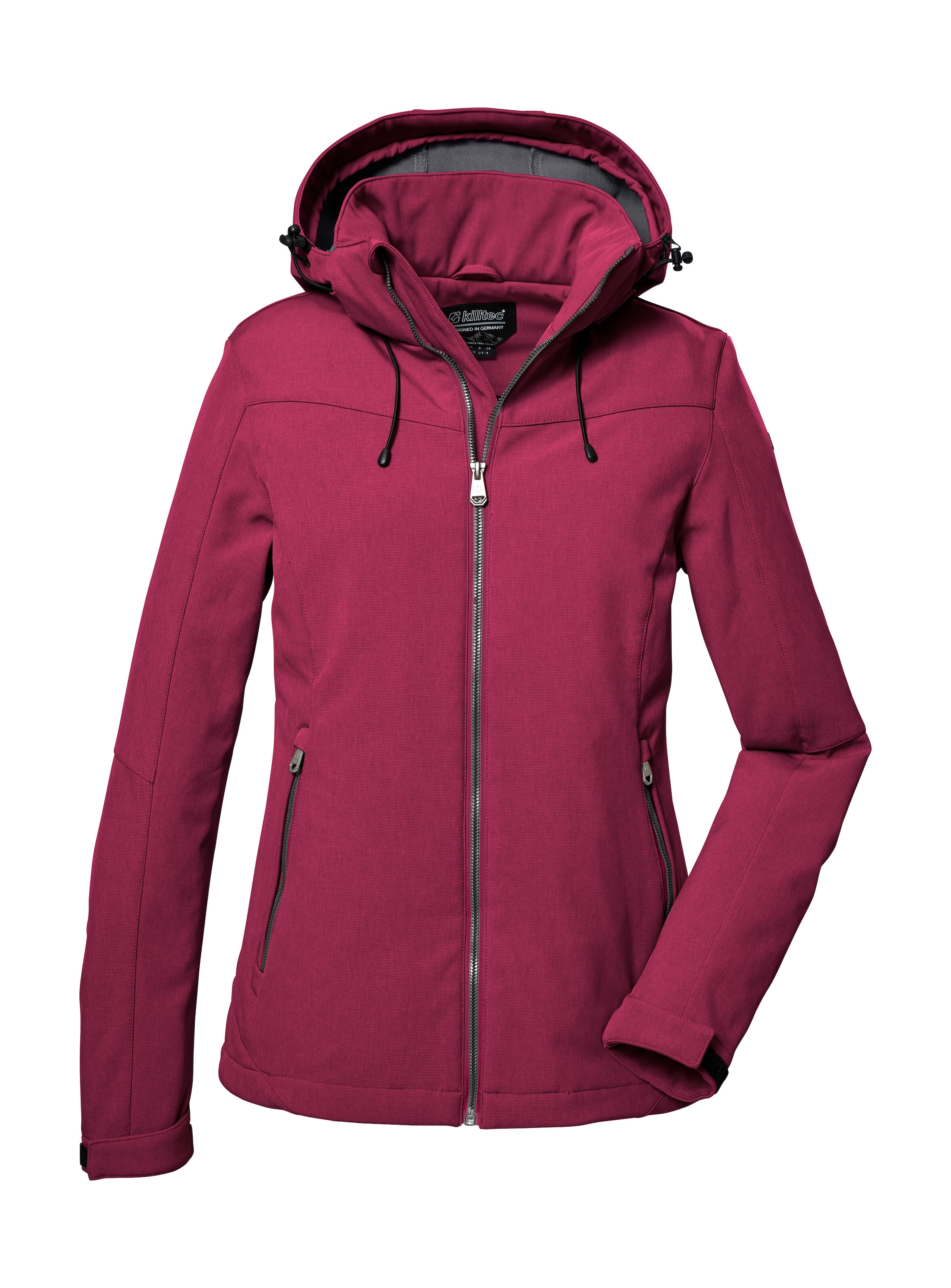Killtec Softshelljacke »Damen Softshelljacke«, Wasserabweisende, winddichte Softshelljacke mit abnehmbarer Kapuze