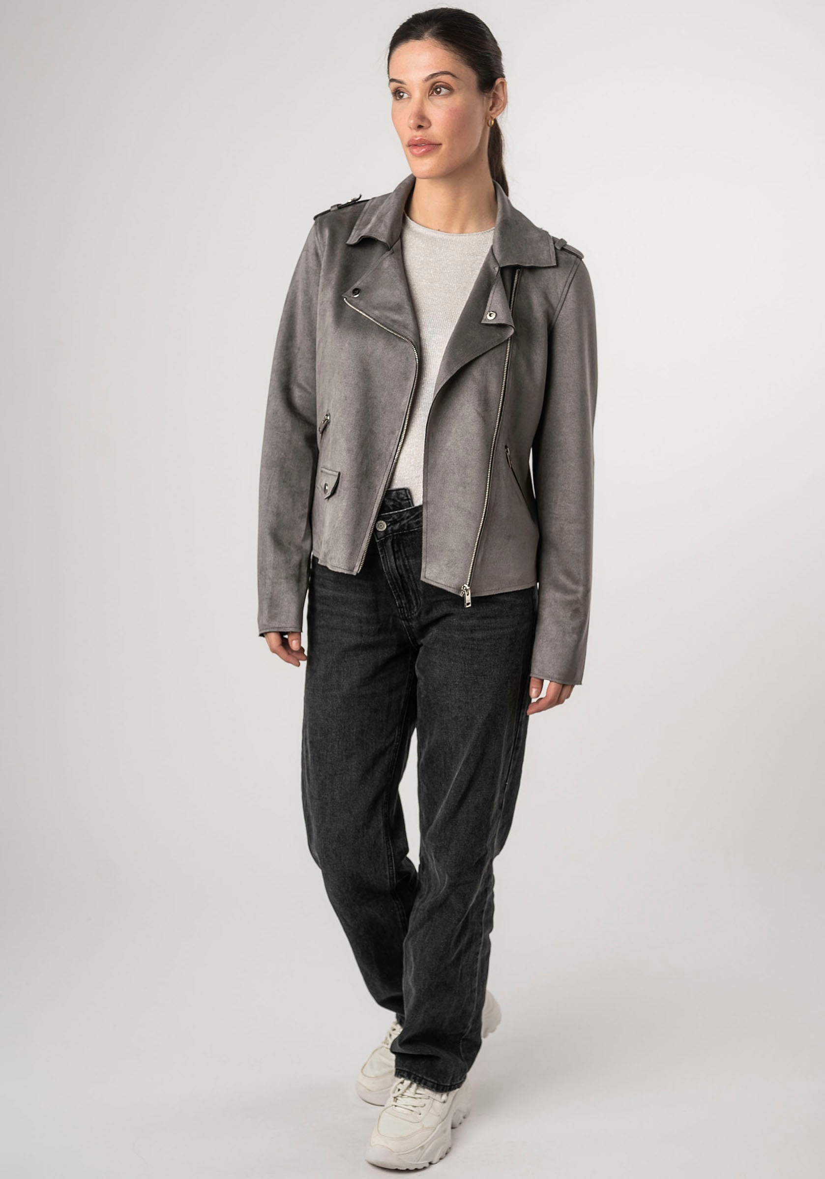 Mauritius Lederimitatjacke »2Wtomiwa« mit Schulterklappen, mit Nieten