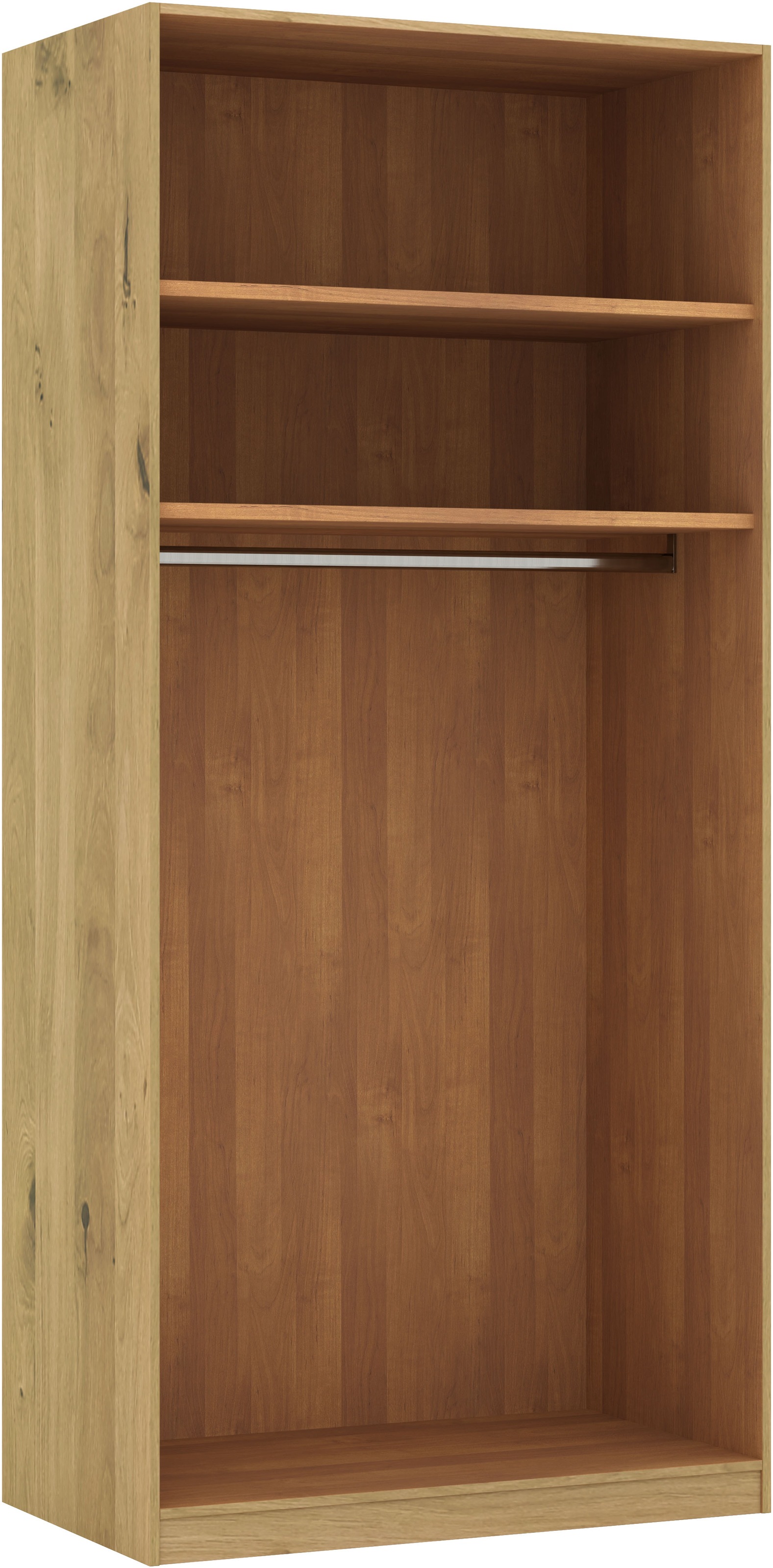 Musterring Drehtürenschrank »Savona, Kleiderschrank, Schrank, Garderobe, teilmassiv Eiche«, (mit Türdämpfern, mit Spiegel oder Glas, extra Böden, MADE IN GERMANY), Türen in Bianco-Eiche massiv, Spiegel-/Glastüren, verschiedene Größen