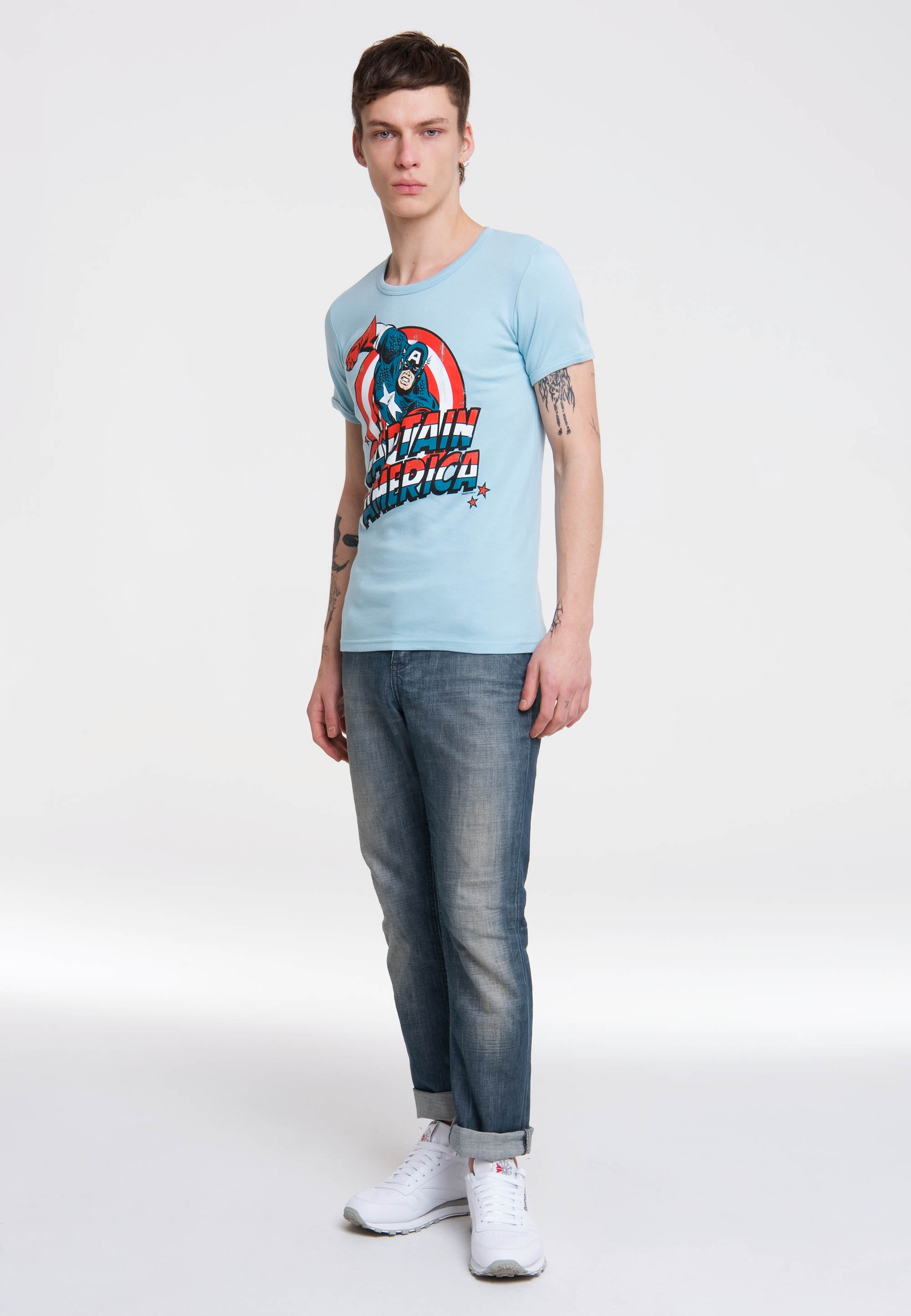 LOGOSHIRT T-Shirt »Captain America«, mit detailliertem Print