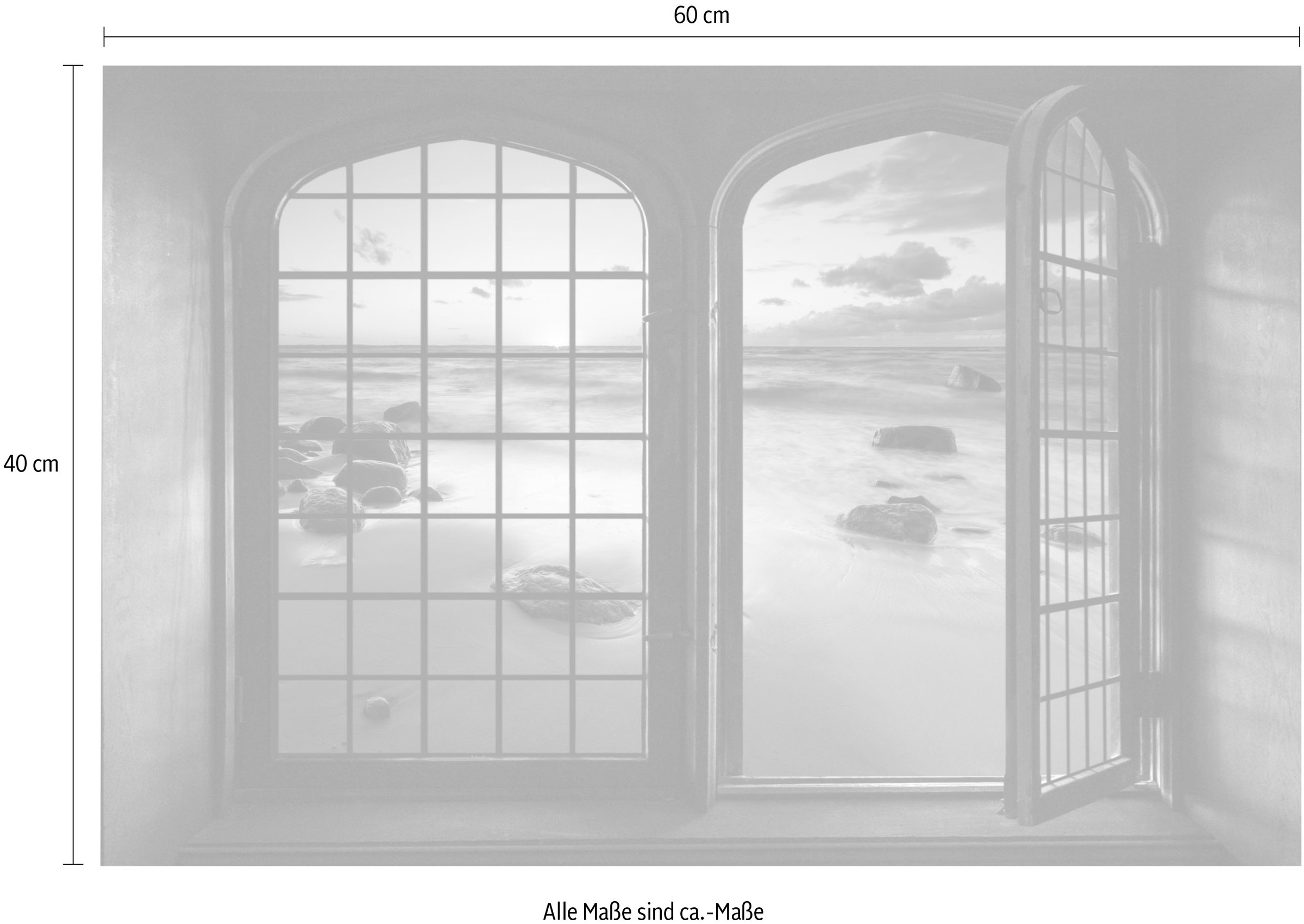queence Wandsticker »Meer«, Wandsticker, Wandbild, selbstklebend, 3D, Fenster