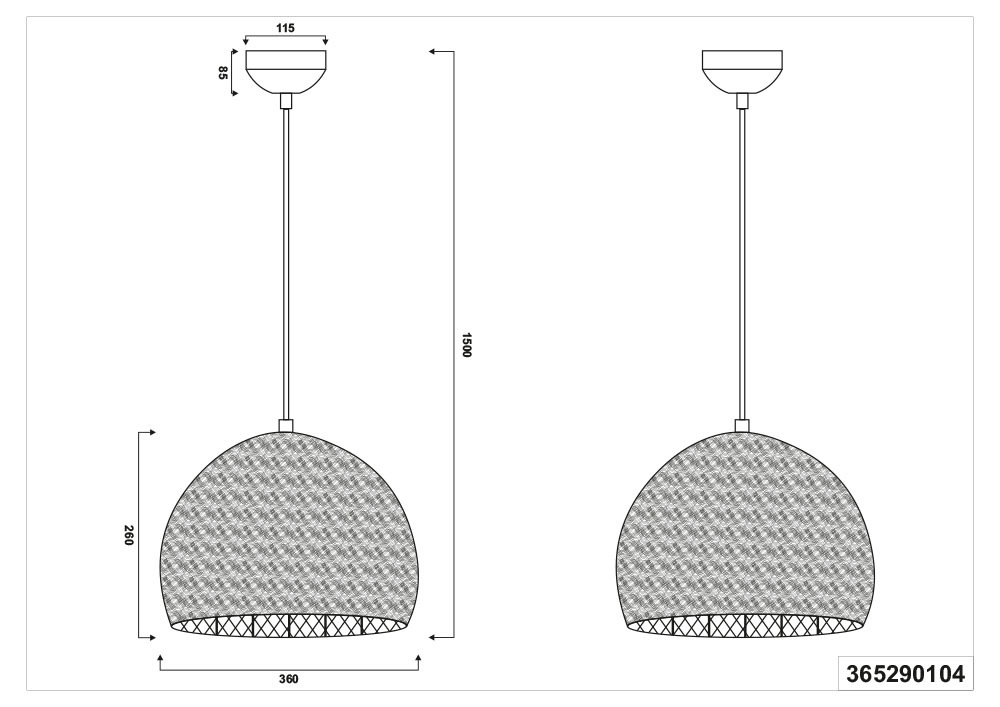 TRIO Leuchten Pendelleuchte »KAMARA, Vintage Hängelampe Ø 36cm Höhe bis 150 cm« E27 1 Stk. warmweiß - kaltweiß Lampenschirm aus Metall-Geflecht, exkl 1x E27 max 10W