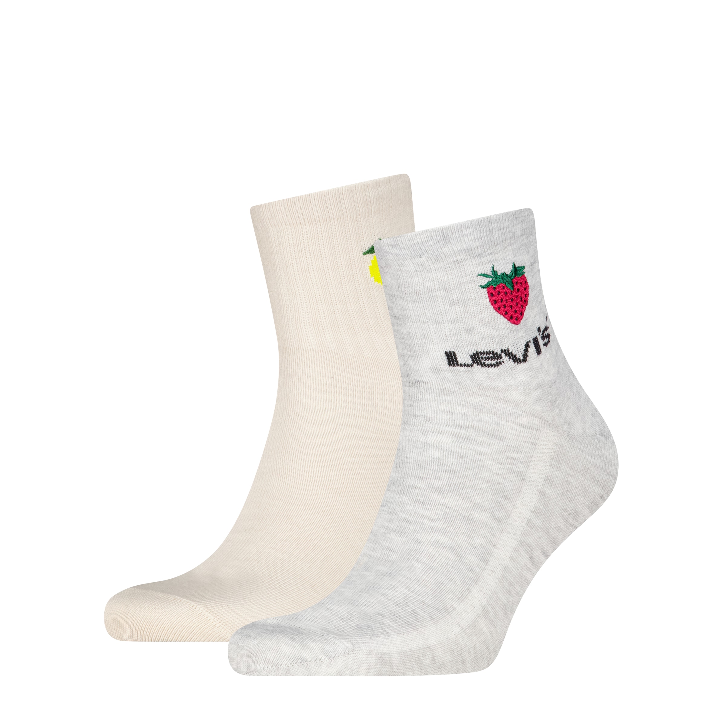 Levi's® Kurzsocken »LEVIS HIGH MID CUT FRUIT GRAPHIC« 2 Paar,  Cotton-Mix, Fruit-Design, elastisch, weiche, bequeme Sohle