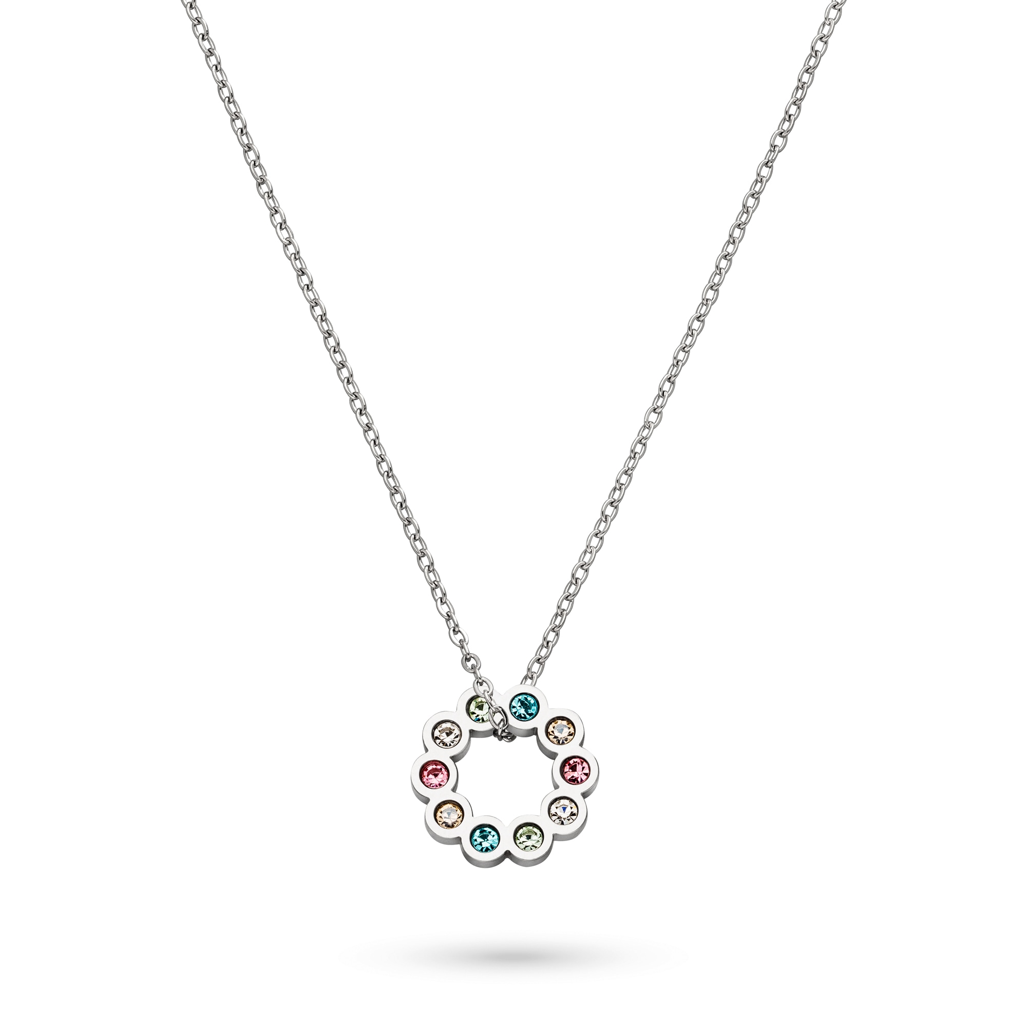Tamaris Kette mit Anhänger »Schmuck Geschenk Edelstahl Halskette Colorful Circles« mit Zirkonia (synth.)