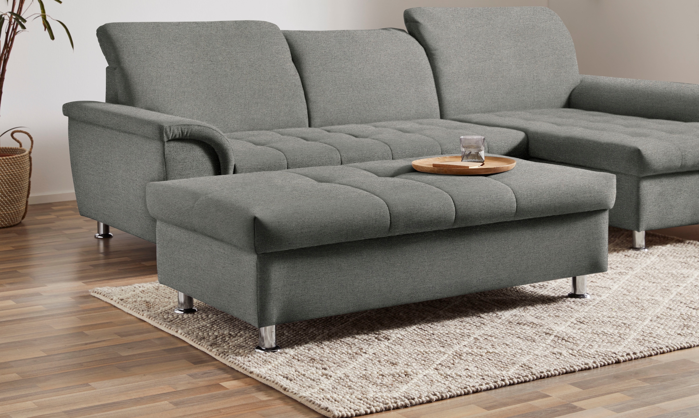 DOMO collection Stauraumhocker "FRANZI, elegant, komfortabel" mit großem Stauraumfach