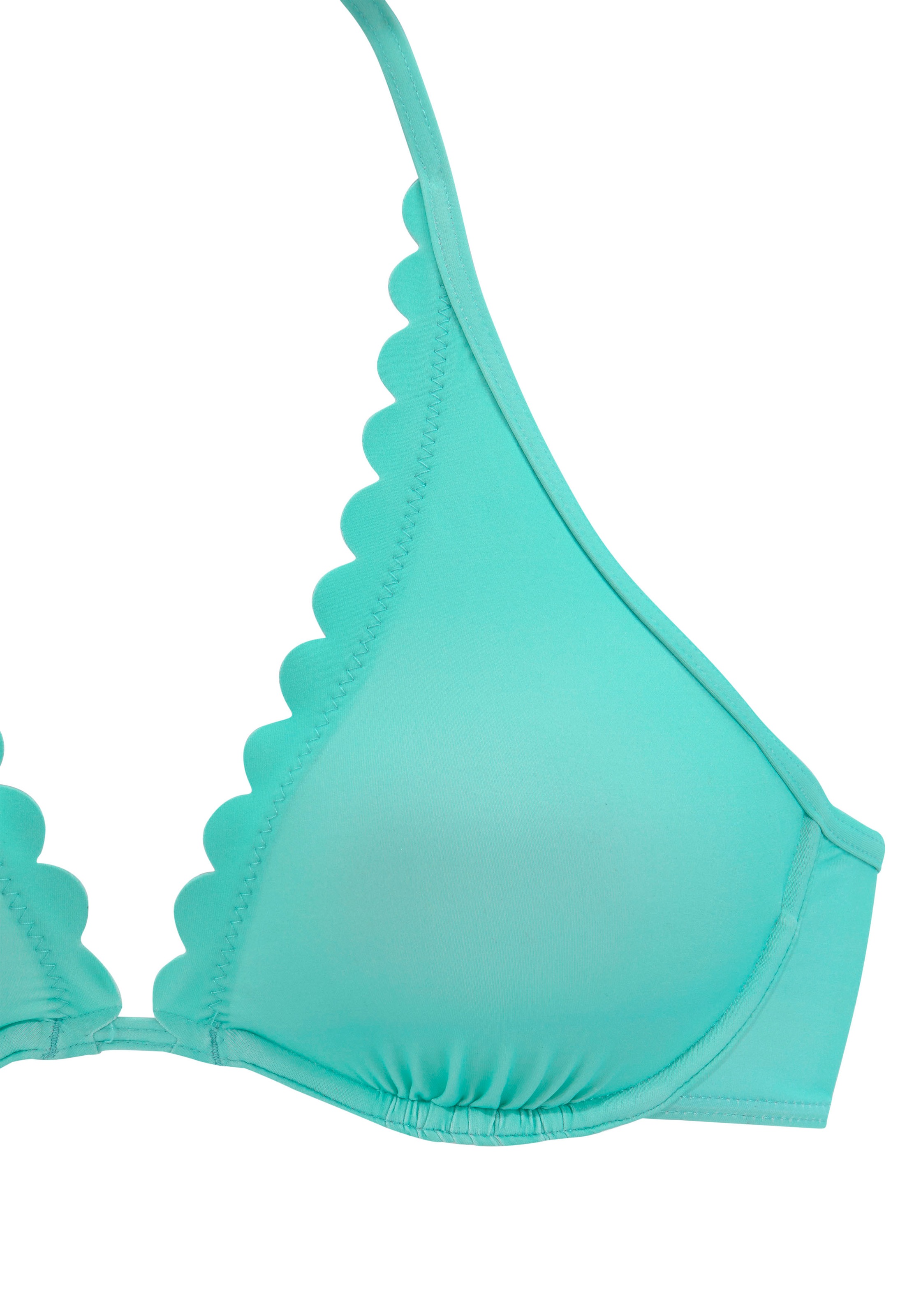 LASCANA Bügel-Bikini-Top »Scallop«, mit gelaserter Wellenkannte