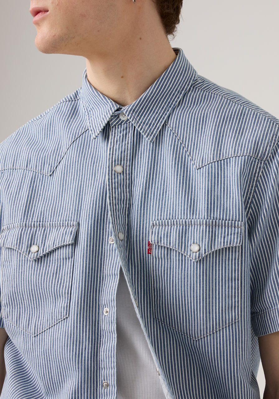 Levi's Classic Western Short Sleeve Shirt Picadilly Stripes M 3