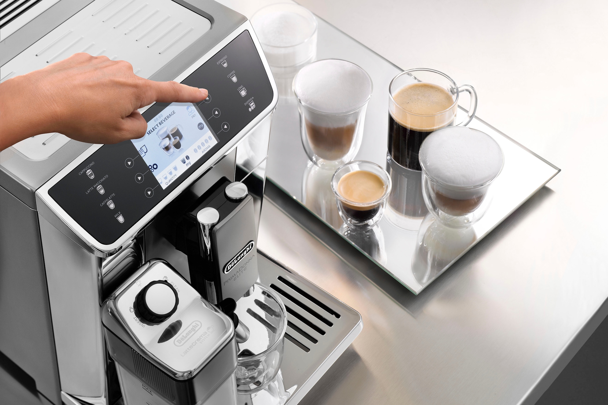 De'Longhi Kaffeevollautomat »PrimaDonna Elite ECAM 656.55.MS«, mit Appsteuerung und Sensor-Touch Direktwahltasten