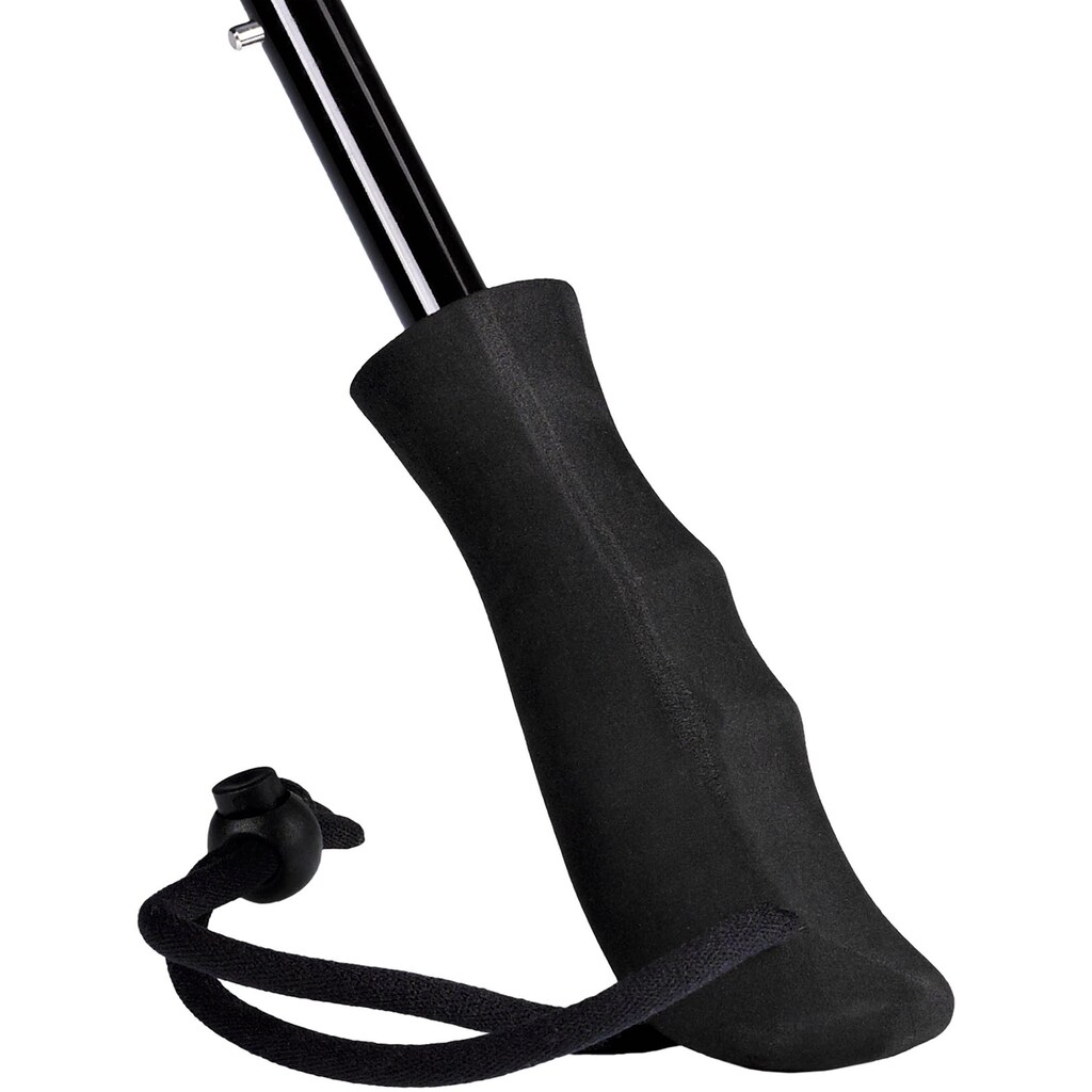 EuroSCHIRM® Stockregenschirm »Swing backpack, silber«, mit UV-Lichtschutzfaktor 50+ und verlängertem Schirmdach