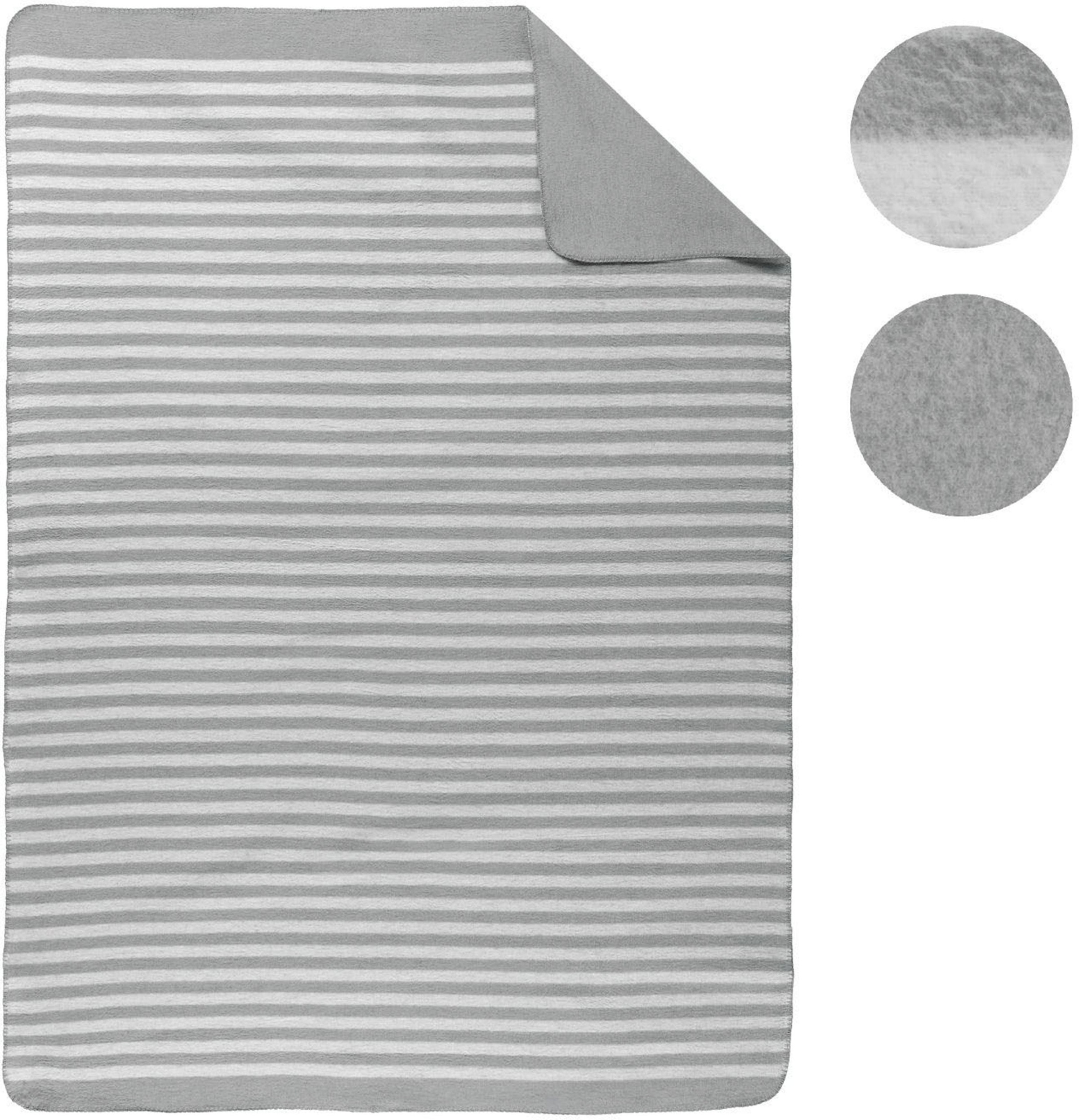 Biberna Wohndecke »Aras«, weiche Wohndecke mit Wendefunktion und Melangeoptik, Made in Germany