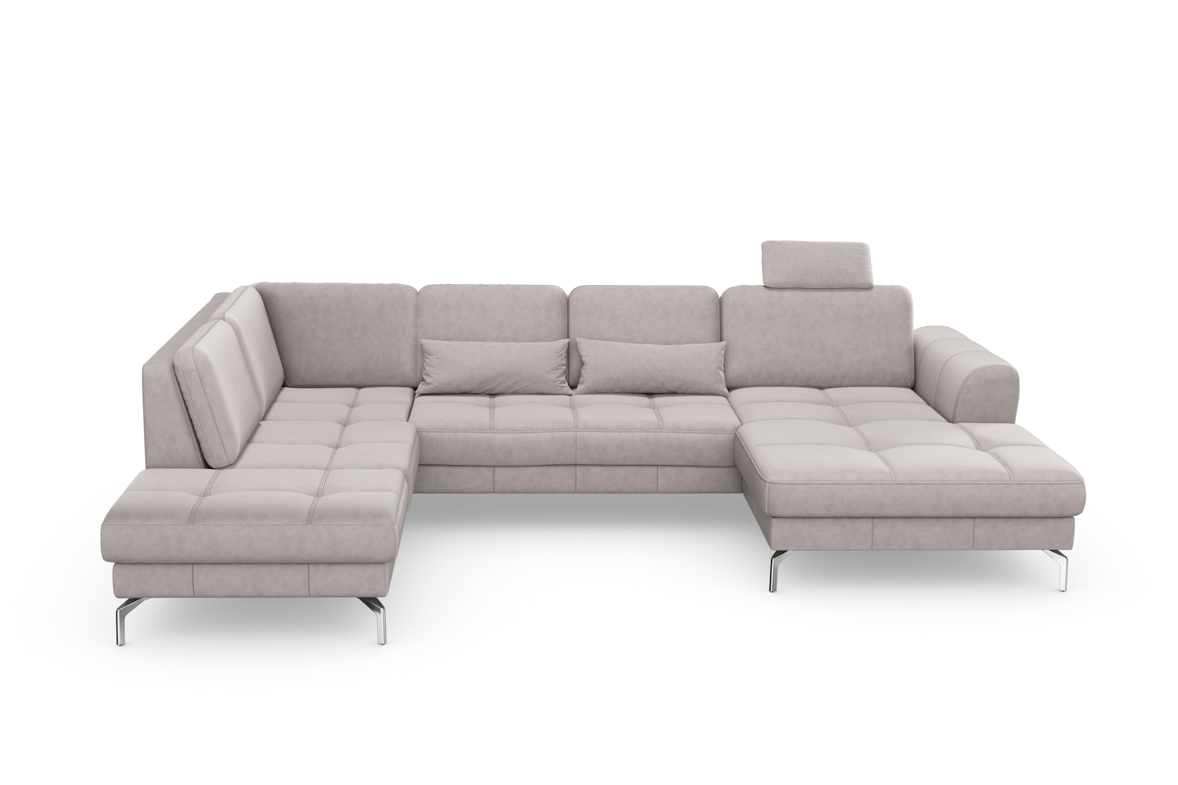 sit&more Wohnlandschaft "Bendigo U-Form" inklusive Sitztiefenverstellung, Bodenfreiheit 15 cm, in 2 Fußfarben