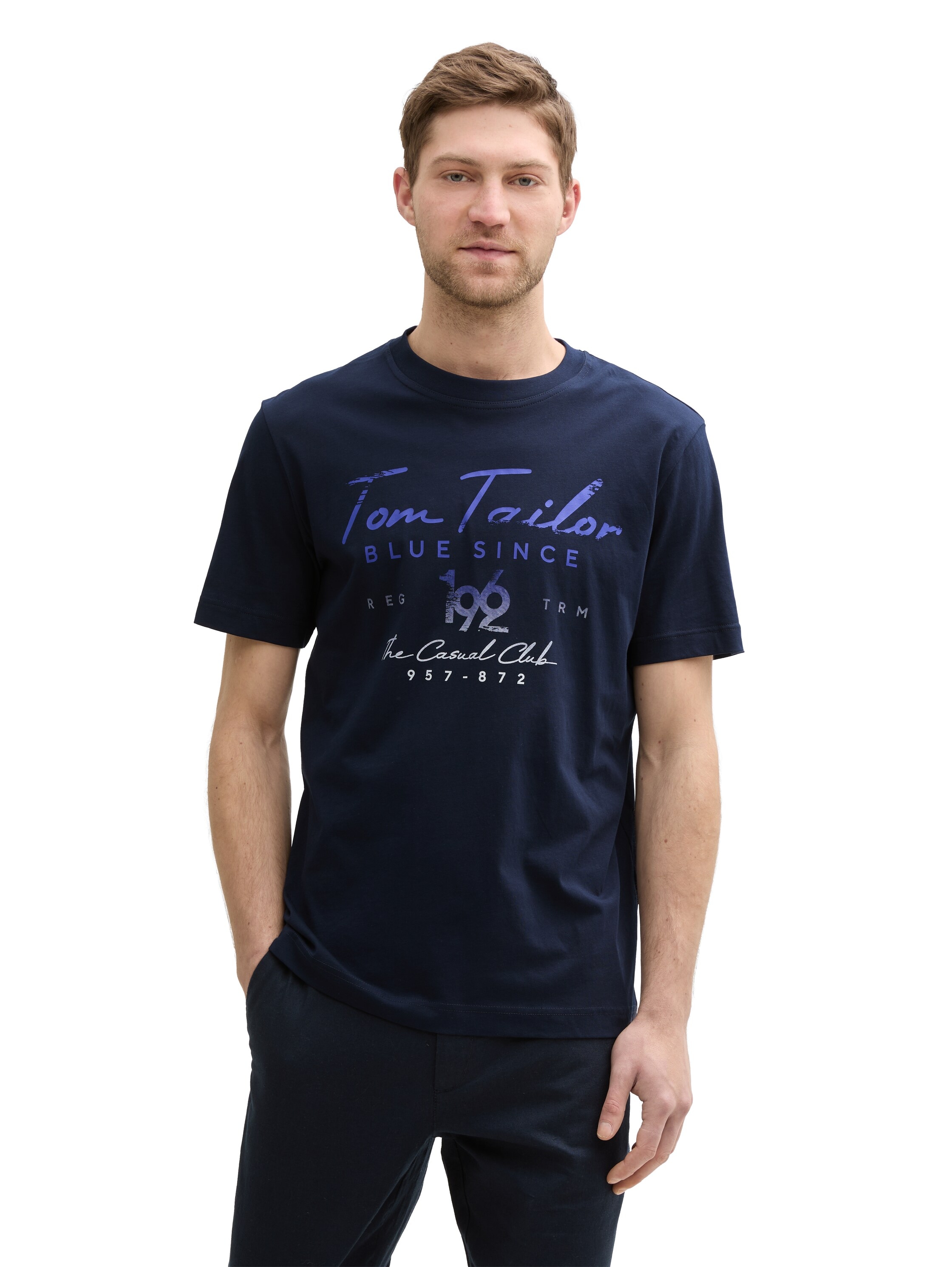 TOM TAILOR Print-Shirt, (2 tlg.), mit Logo-Print