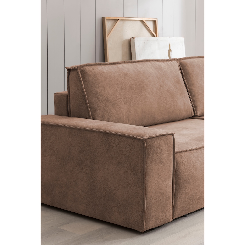 Ecksofa SHERWOOD Schlafsofa, mit Bettkasten, Cord-Bezug