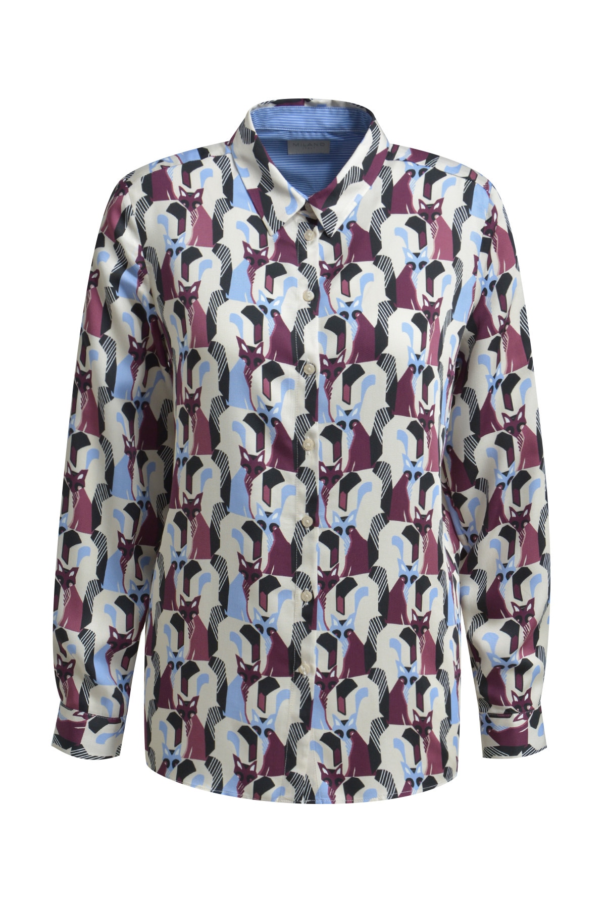 Milano Italy Langarmbluse mit Kellerfalte im Rücken