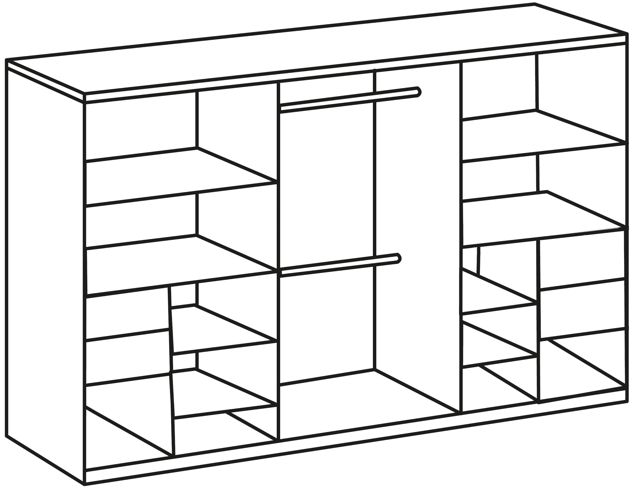 Fresh To Go in Schubladen Soft-close-Funktion der Schwebetürenschrank Front integrierte | BAUR »Palermo«, mit