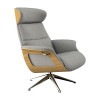 FLEXLUX Relaxsessel »Clement Relaxstuhl, Polstersessel, Liegesessel, TV-Sessel,«, Rücken- & Kopfteilverstellung, Drehbar, Armlehne Eiche, Fuß Alu