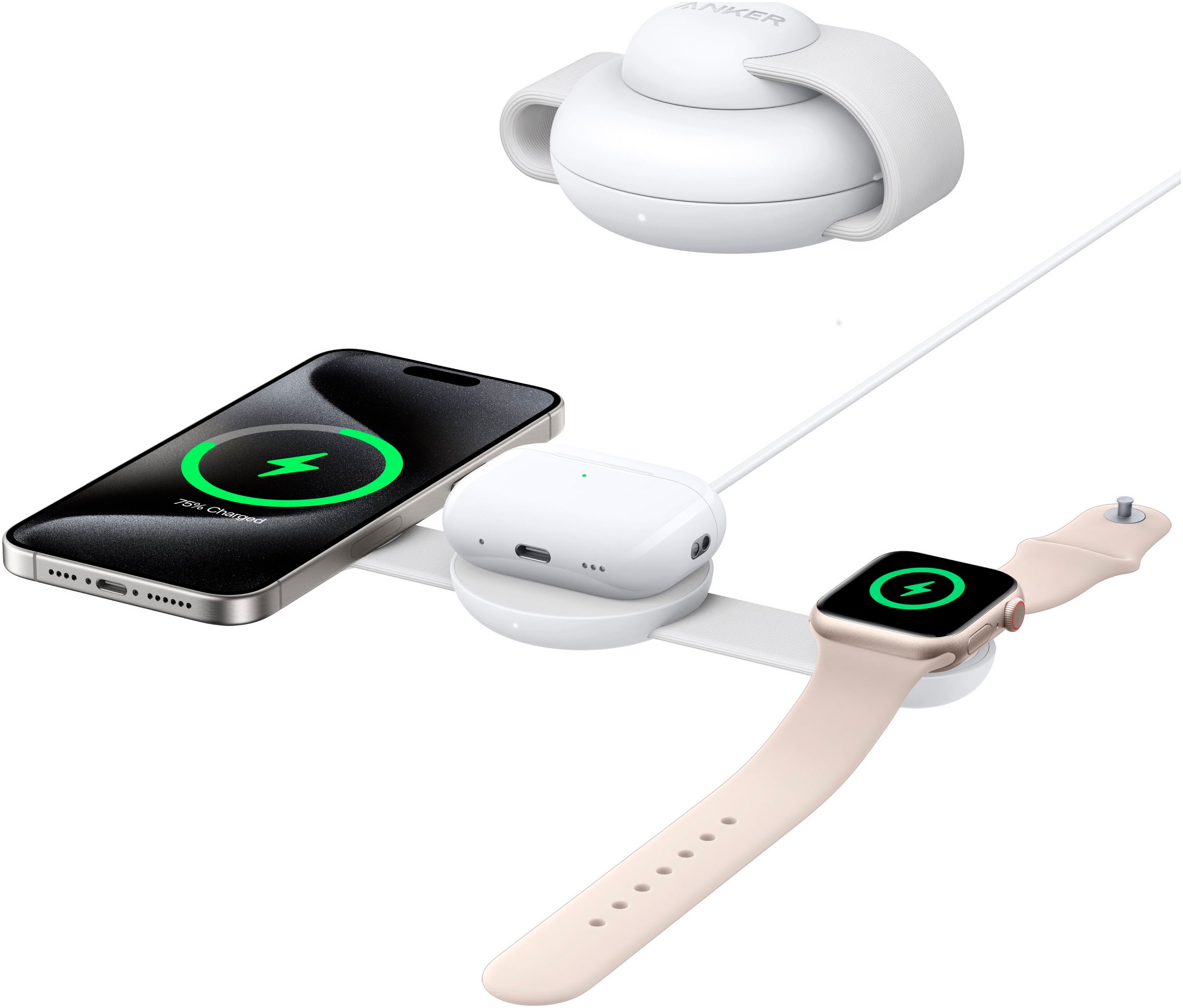 Anker Smartphone-Ladegerät »MagGo Wireless Charging Station (3-in-1, Foldable Pad)«