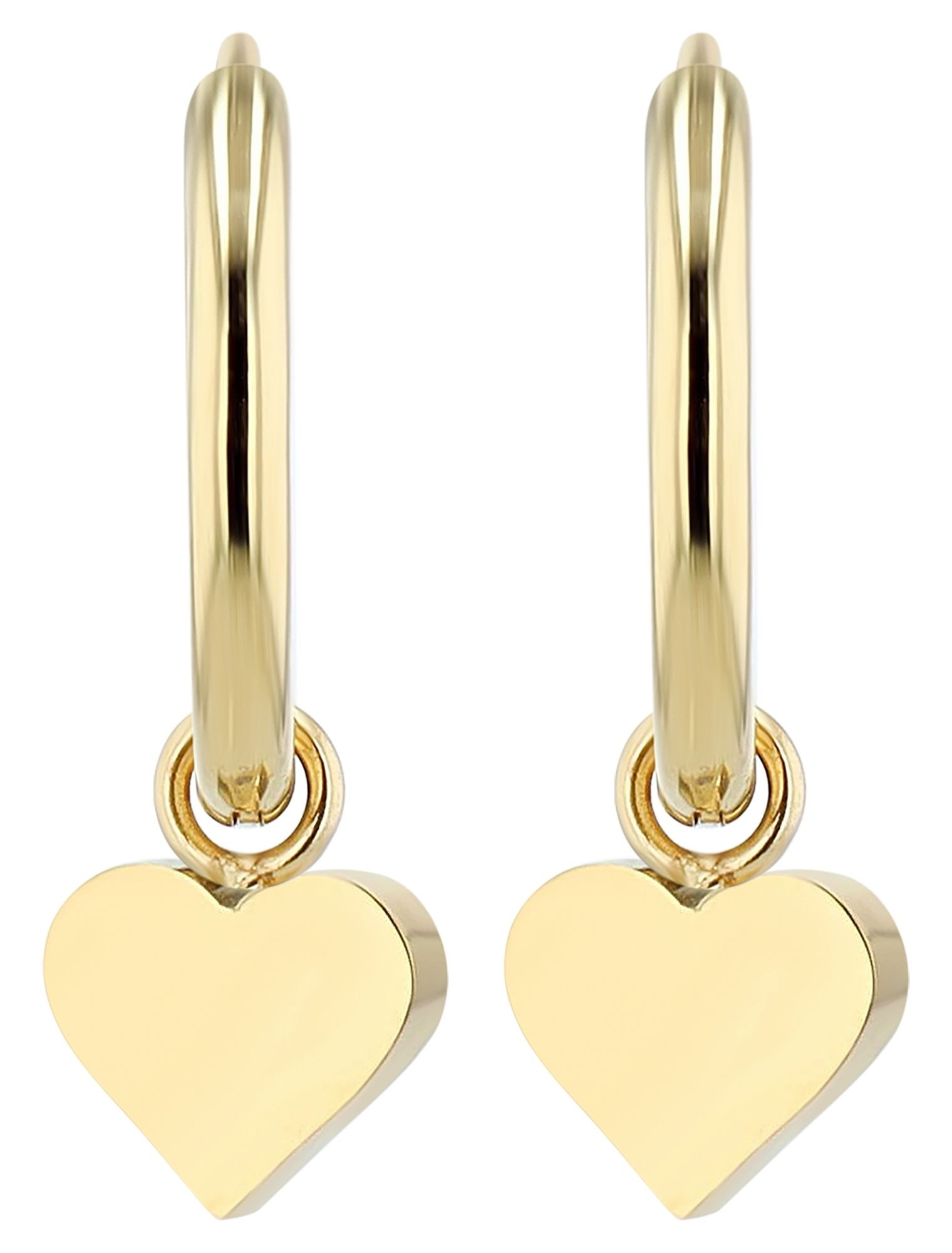 ADELIA ́S Damen Kettenanhänger "Anhänger – Herz Herzanhänger aus Edelstahl", Edelstahl, gold, Edelstahl, Schmuckanhänger, Perfekt zum Verschenken an