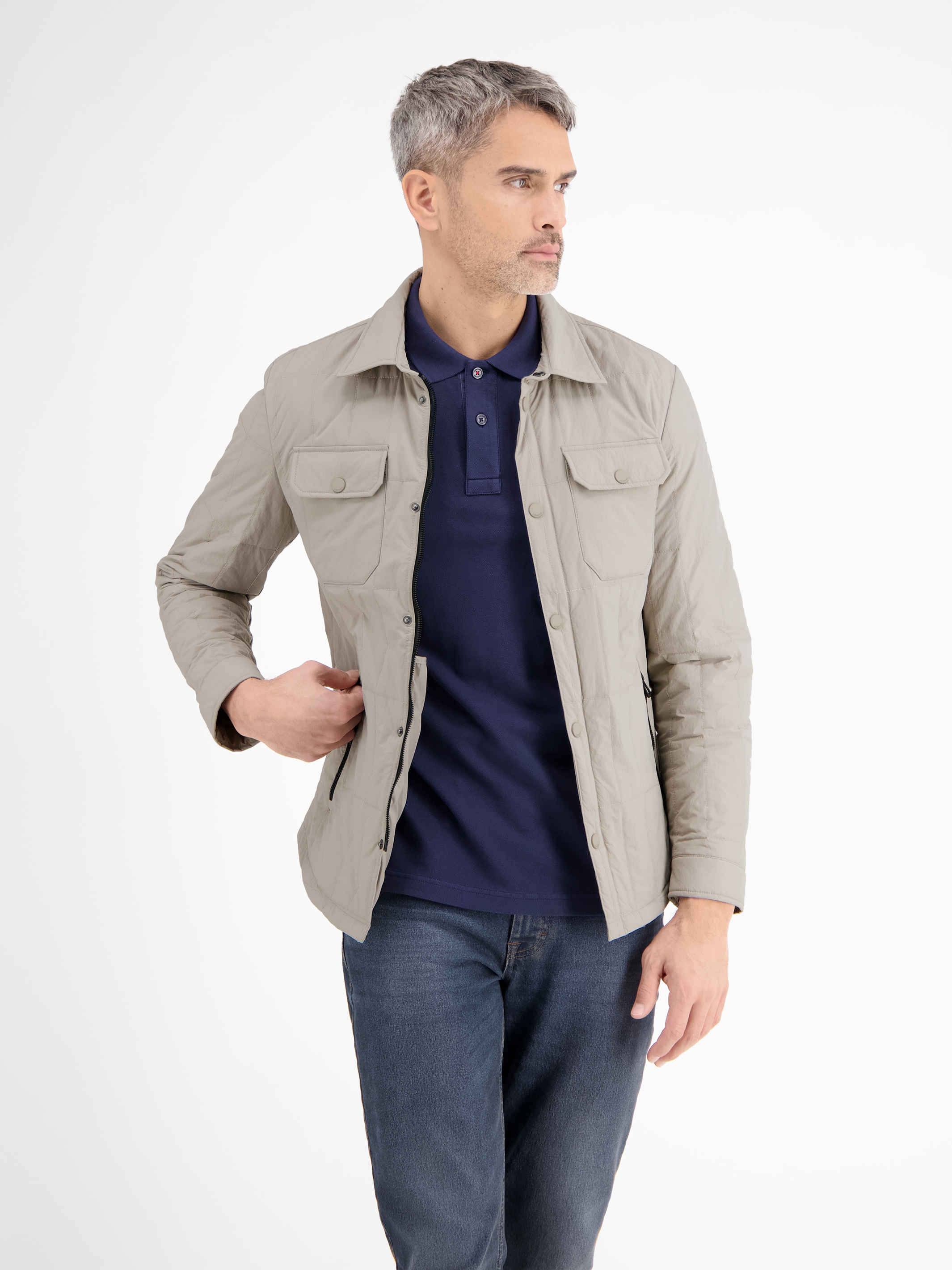 LERROS Hemdjacke »LERROS Overshirt-Jacke, leicht gefüttert«, ohne Kapuze, Wasserabweisend