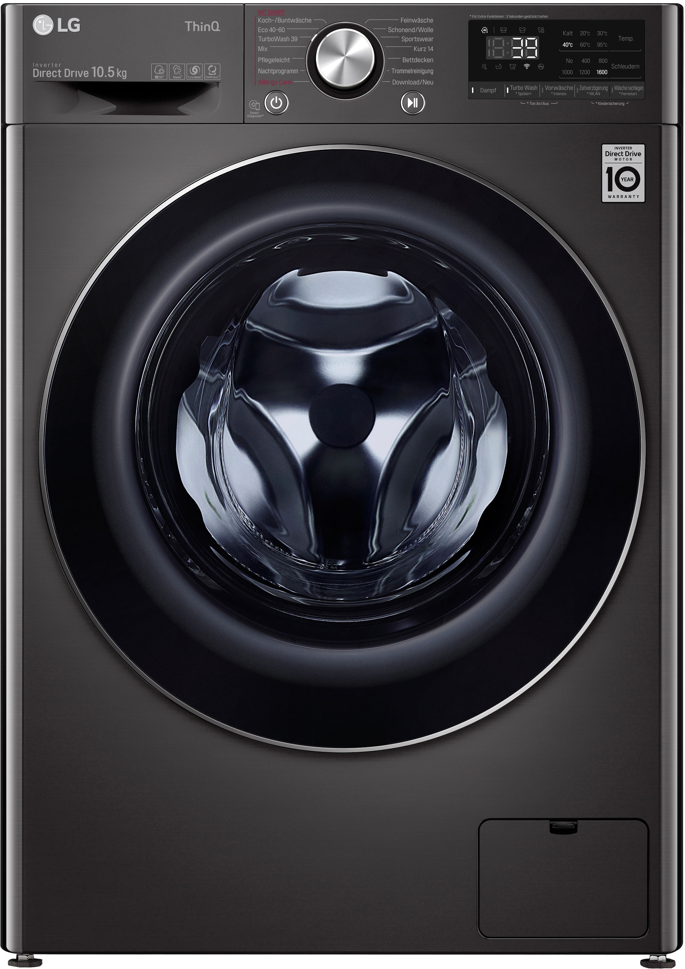 LG Waschmaschine »F6WV710P2S«, F6WV710P2S, 10,5 kg, 1600 U/min, TurboWash®  - Waschen in nur 39 Minuten online bestellen | BAUR
