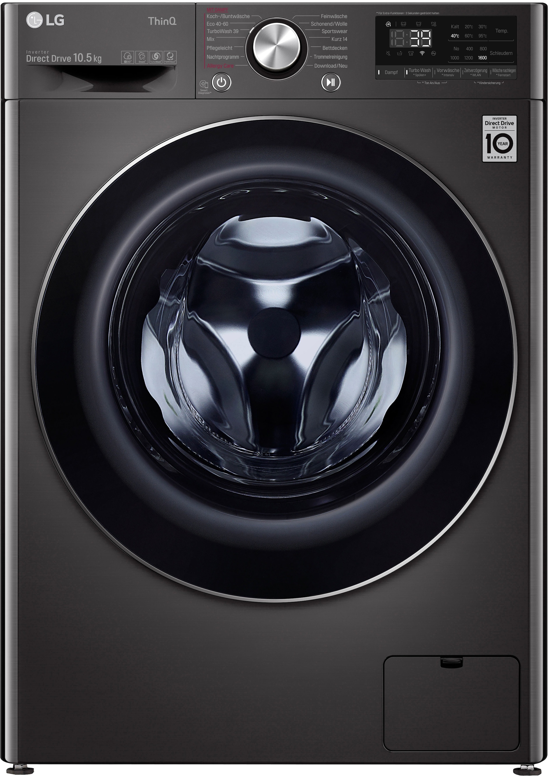 LG Waschmaschine »F6WV710P2S«, F6WV710P2S, 10,5 kg, 1600 U/min, TurboWash® - Waschen in nur 39 Minuten