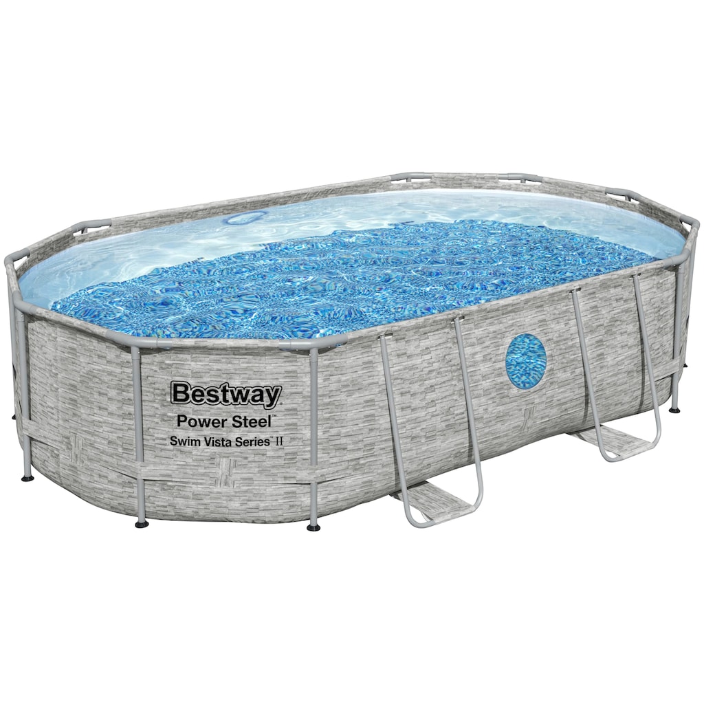 Bestway Framepool »PowerSteelPoolSet oval«, (5 tlg.)