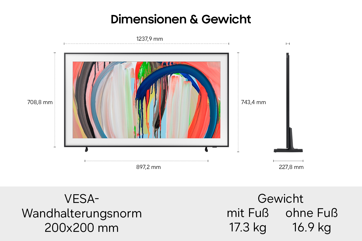 Samsung QLED-Fernseher »GQ55LS03HAU« 138 cm/55 ″ Smart-TV The Frame, Art Mode Kunstwerke, Antireflexion, Rahmen austauschbar