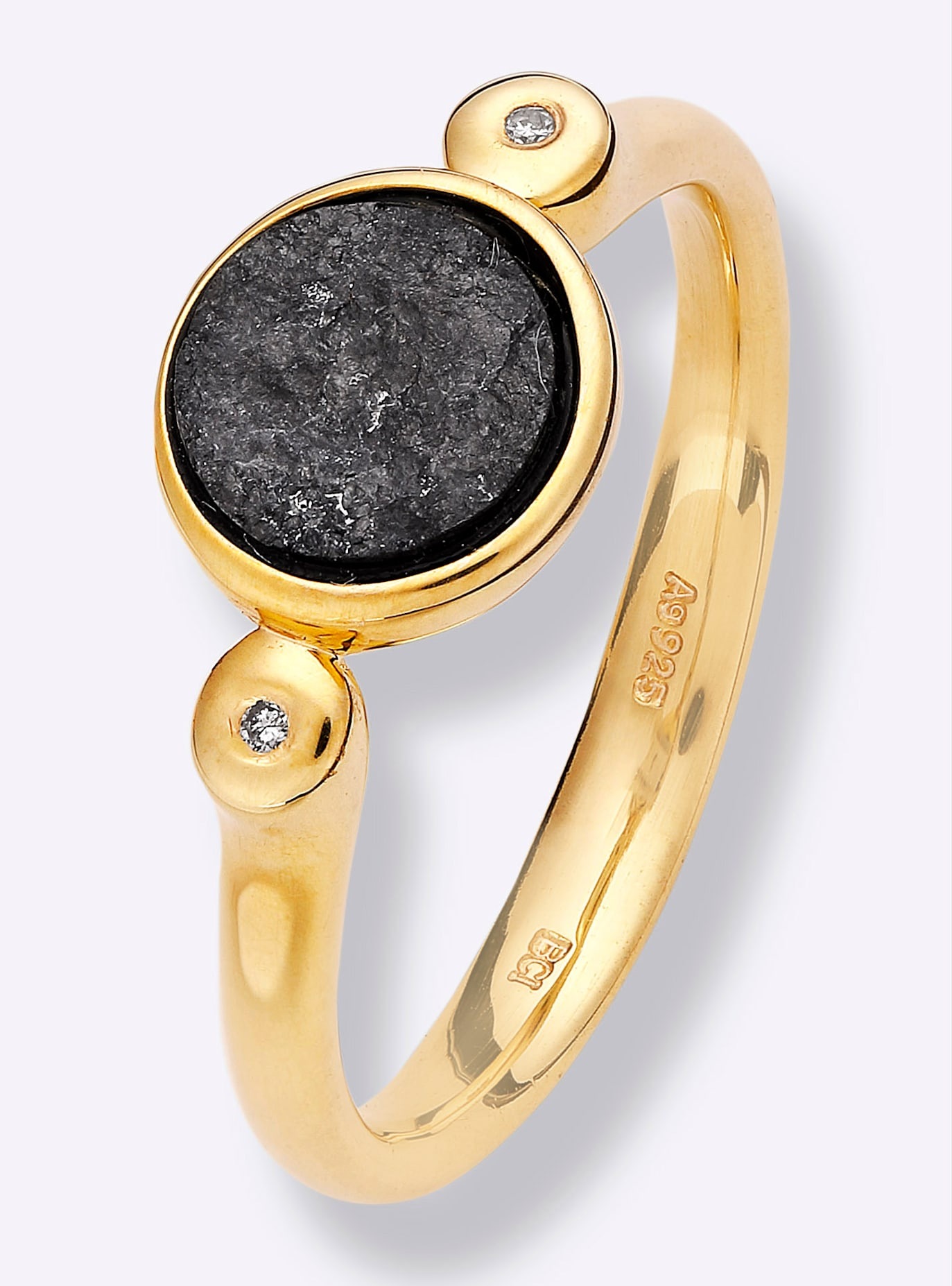 Fingerring LADY Gr. 16, silber (silber vergoldet 925), Fingerringe, Damen, 16, Silber 925 (Sterlingsilber), Fingerring