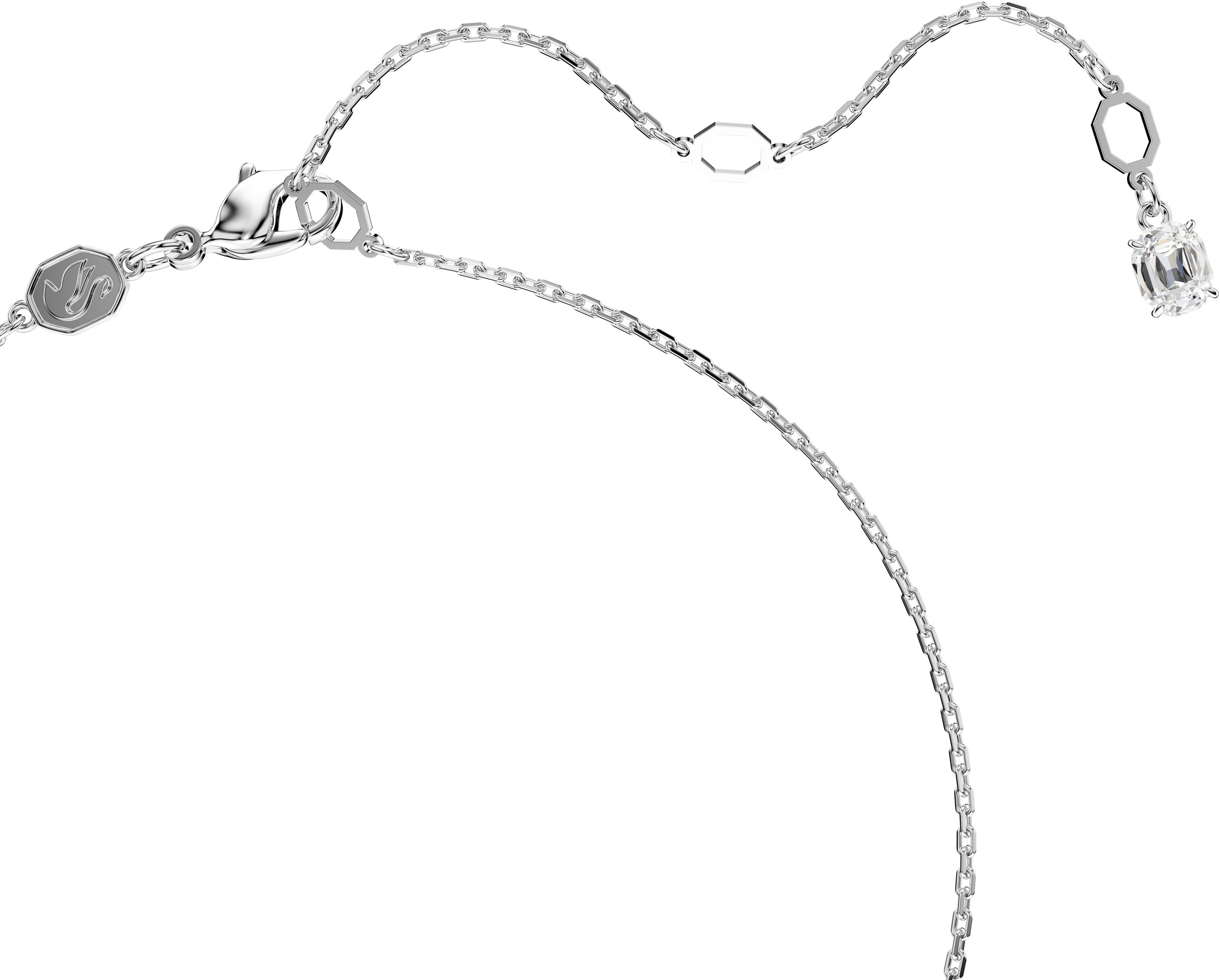 Kette mit Anhänger SWAROVSKI "Schmuck Geschenk Halskette Imber", silber (metallfarben, kristallweiß), Halsketten, Damen, Metall, L: 45, mit Swarovski Zirkonia (synth.) 4