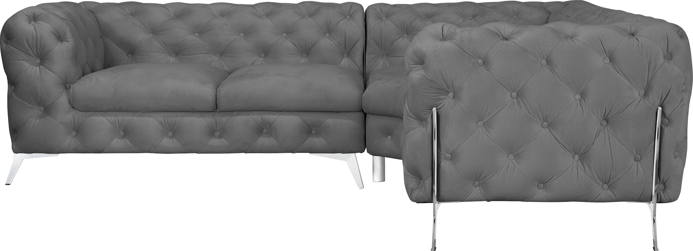 Home affaire Chesterfield-Sofa "Amaury L-Form" moderne Chersterfield-Optik, günstig online kaufen