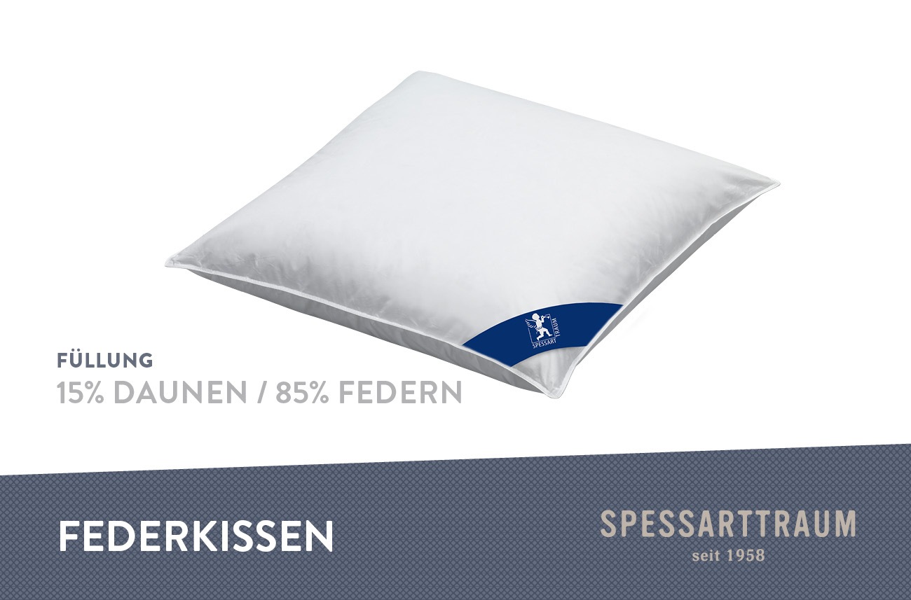 SPESSARTTRAUM Federkissen »FIRST CLASS«, Füllung: 85% Federn, 15% Daunen, (1 St.), Kopfkissen in verschiedenen Größen erhältlich, im Set günstiger