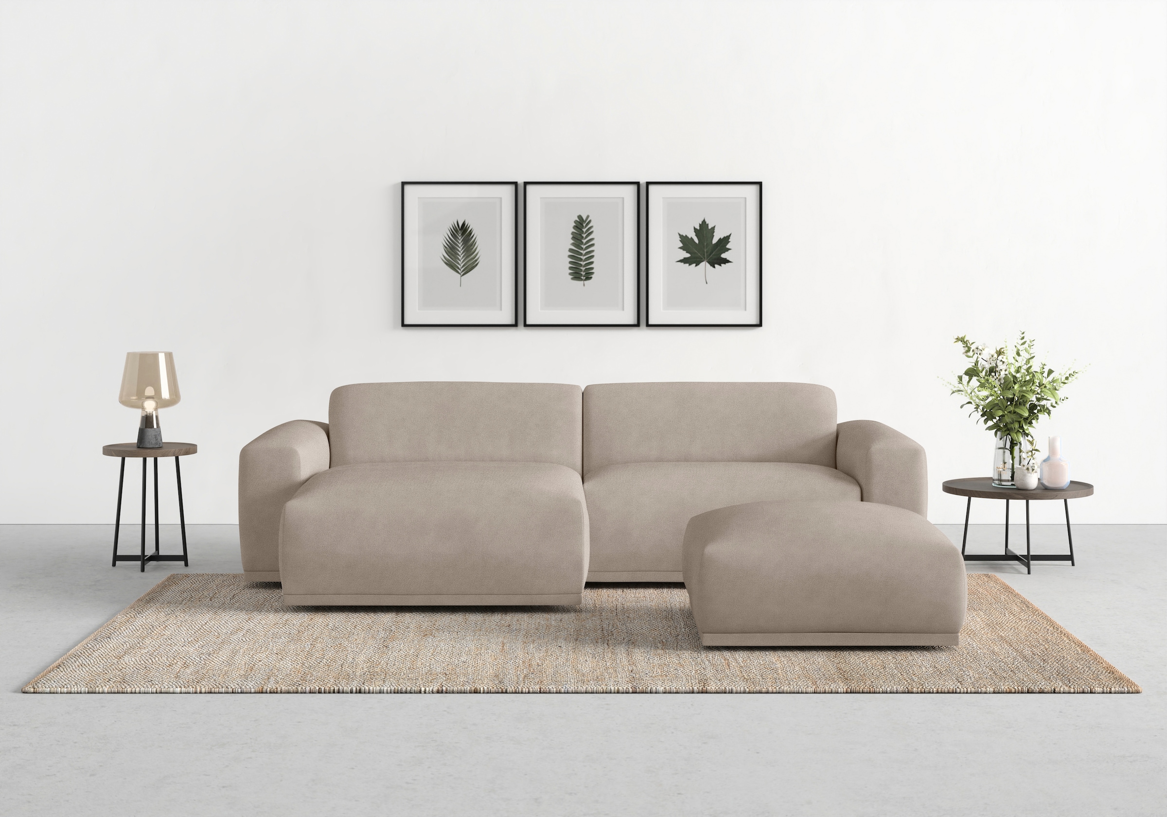 TRENDMANUFAKTUR Ecksofa »Braga, mit hochwertigem Kaltschaum, L-Form, in Cord erhältlich«, (2 St.), modernes Sofa, Couch mit hohem Sitzkomfort, 255/72/160 cm (B/H/T)
