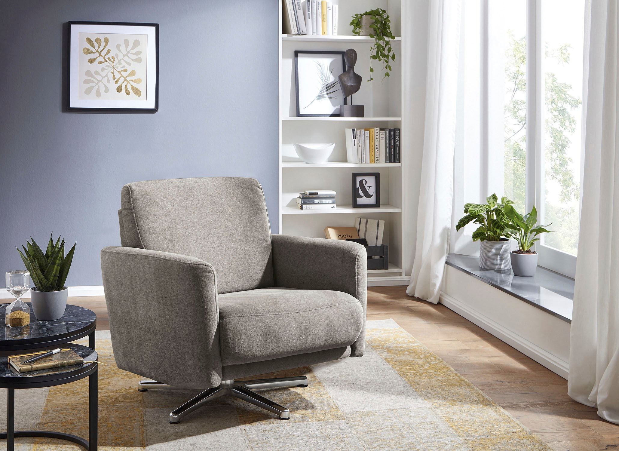 CALIZZA INTERIORS Drehsessel »Lari«, wahlweise mit einsteckbarer Kopfstütze