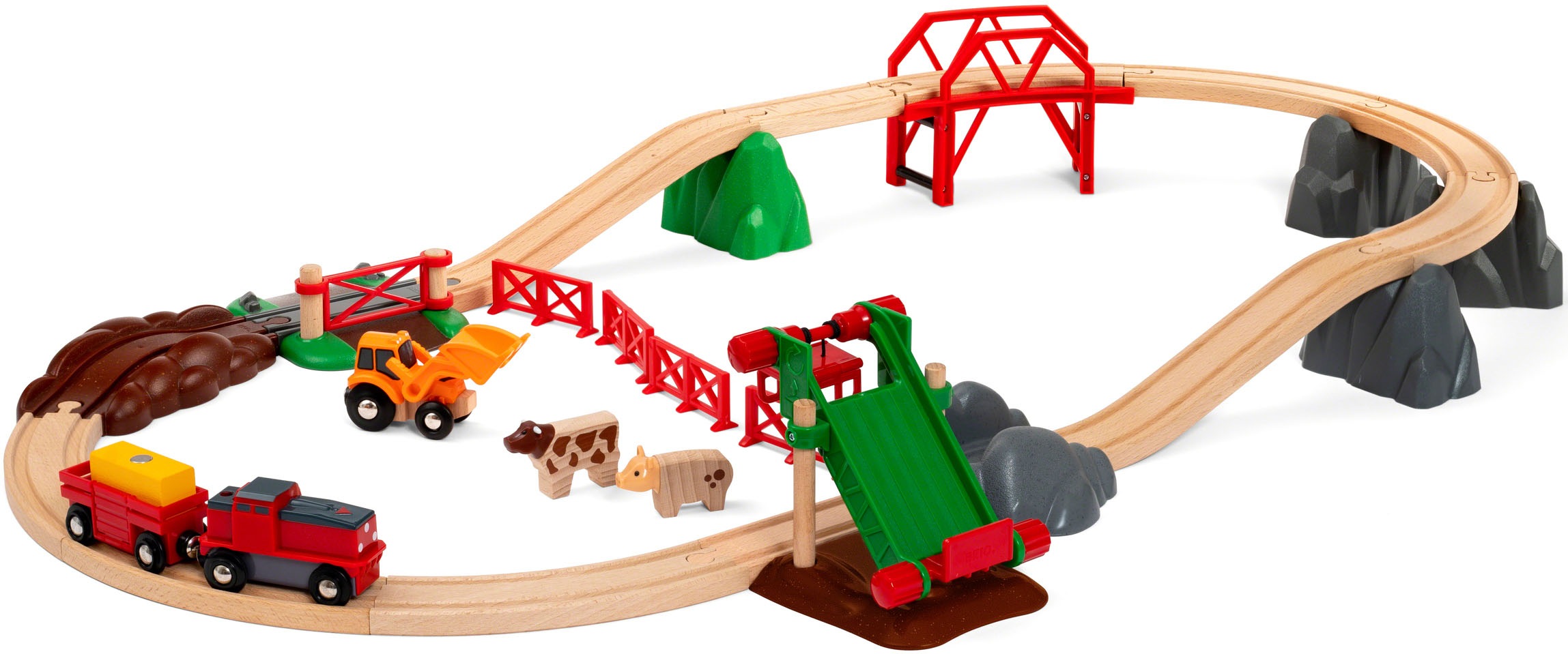 BRIO® Spielzeug-Eisenbahn »Großes Bahn Bauernhof-Set«, (30 tlg.), FSC® - schützt Wald - weltweit