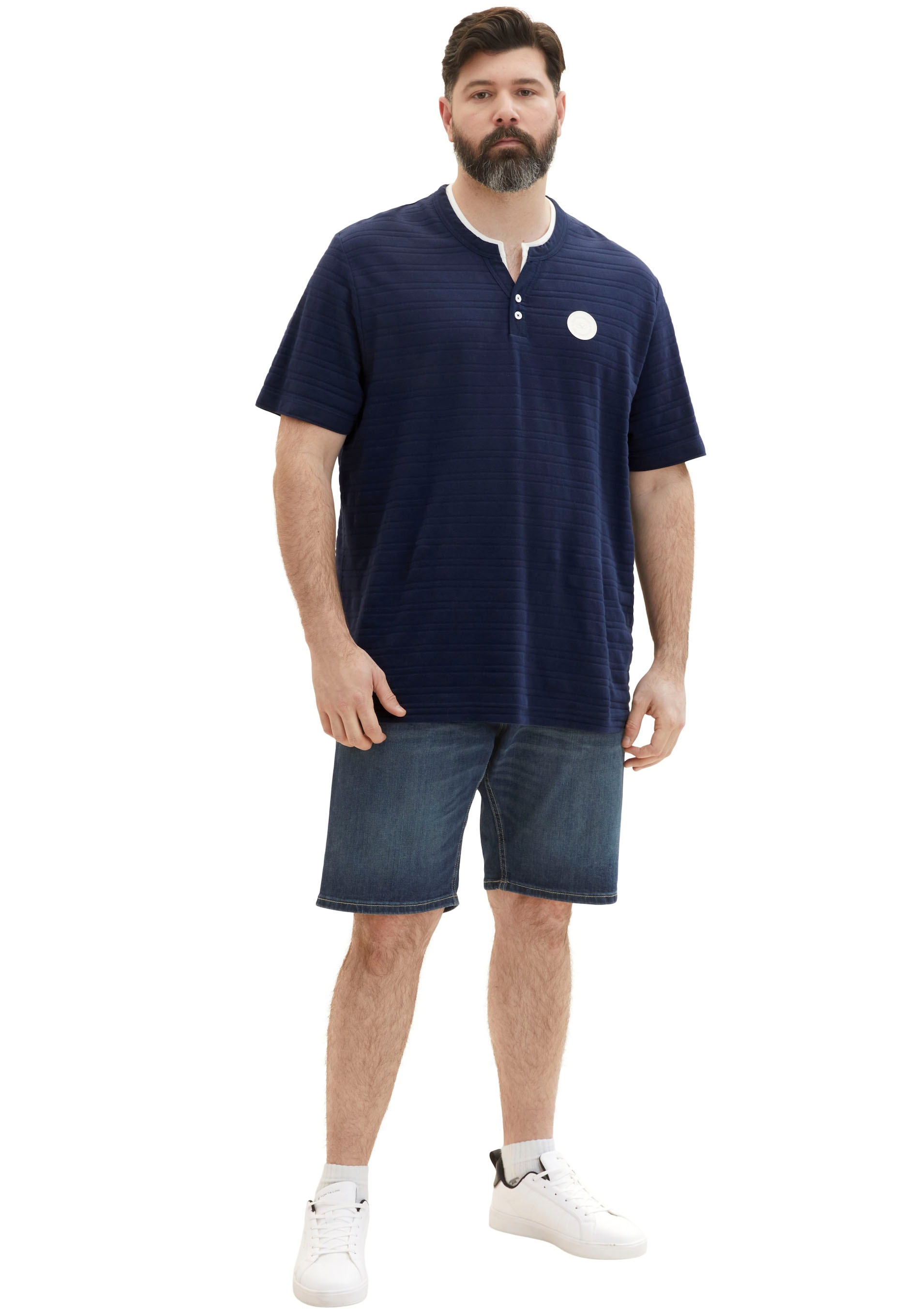 TOM TAILOR PLUS Jeansbermudas »Tom Tailor Men Plus Jeansbermudas Josh« mit leichter Waschung SV11911