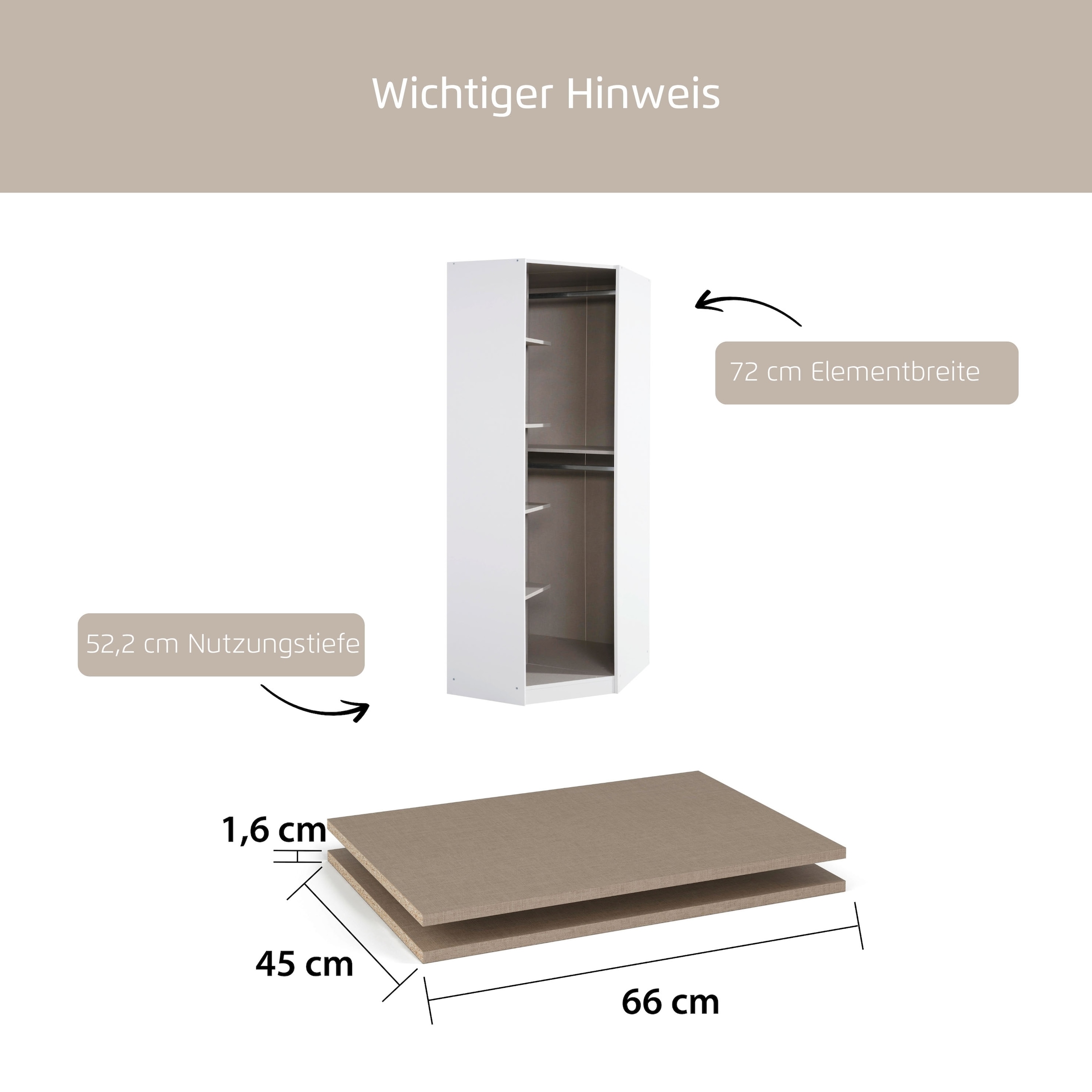 rauch Einlegeboden »Zubehör für Rauch-Drehtürenschränke ORANGE« 2er-Set Breite 66 cm, Tiefe 45 cm