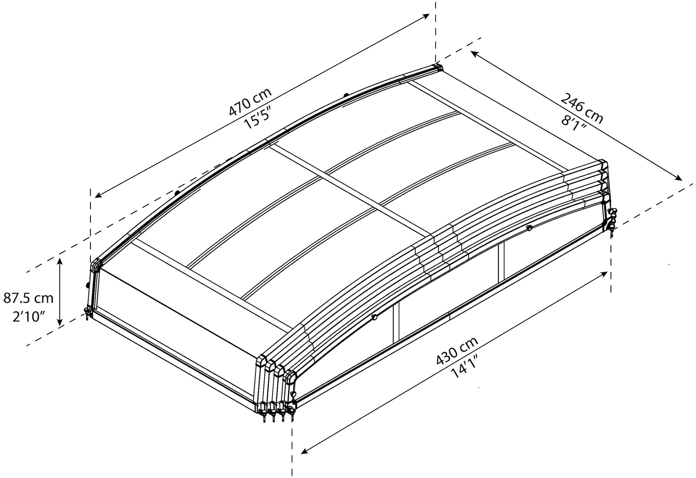 Palram - Canopia Poolverdeck »Palram - Canopia Poolüberdachung Majorca«, für rechteckige Pools bis zu 8 x 4 m geeignet