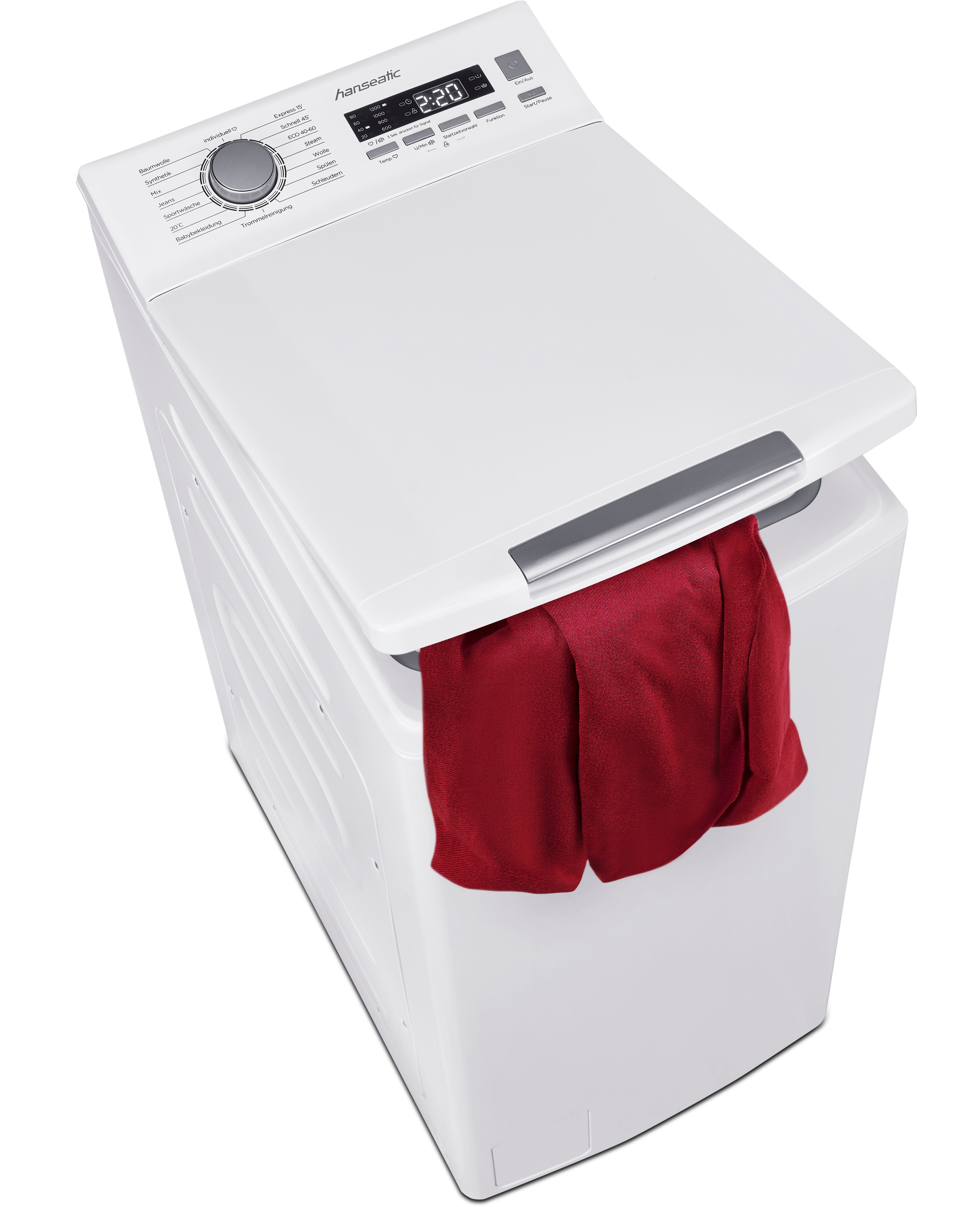 Hanseatic Waschmaschine Toplader "HTW7512A" 7,5 kg 1200 U/min inkl. 3 Jahre Herstellergarantie