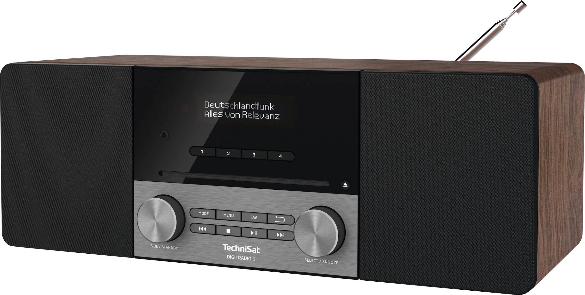 TechniSat Digitalradio (DAB+) »DIGITRADIO 3«, (A2DP Bluetooth-AVRCP Bluetooth Digitalradio (DAB+)-UKW mit RDS 20 W), CD-Player, Made in Germany