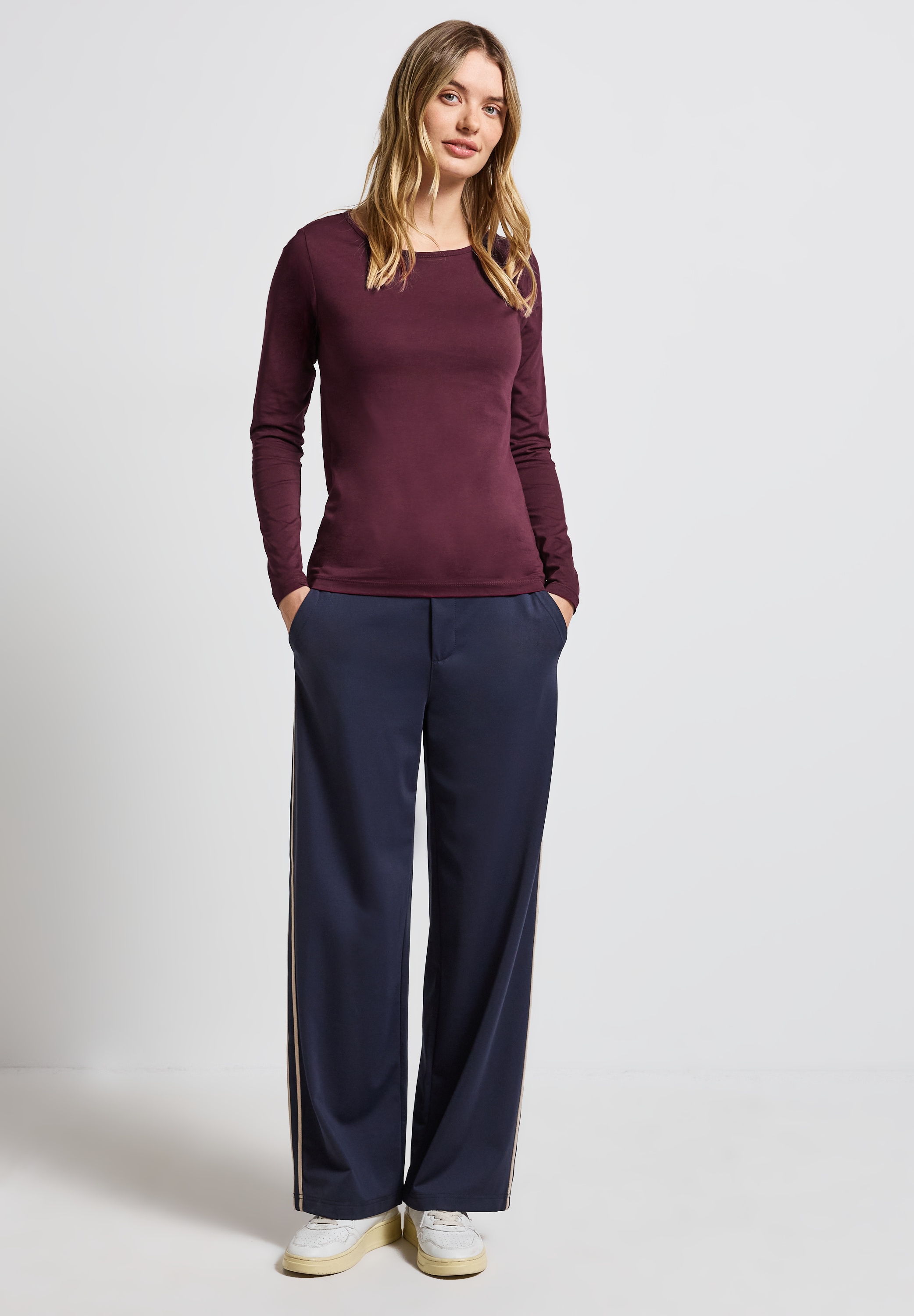 STREET ONE Langarmshirt aus reiner Baumwolle