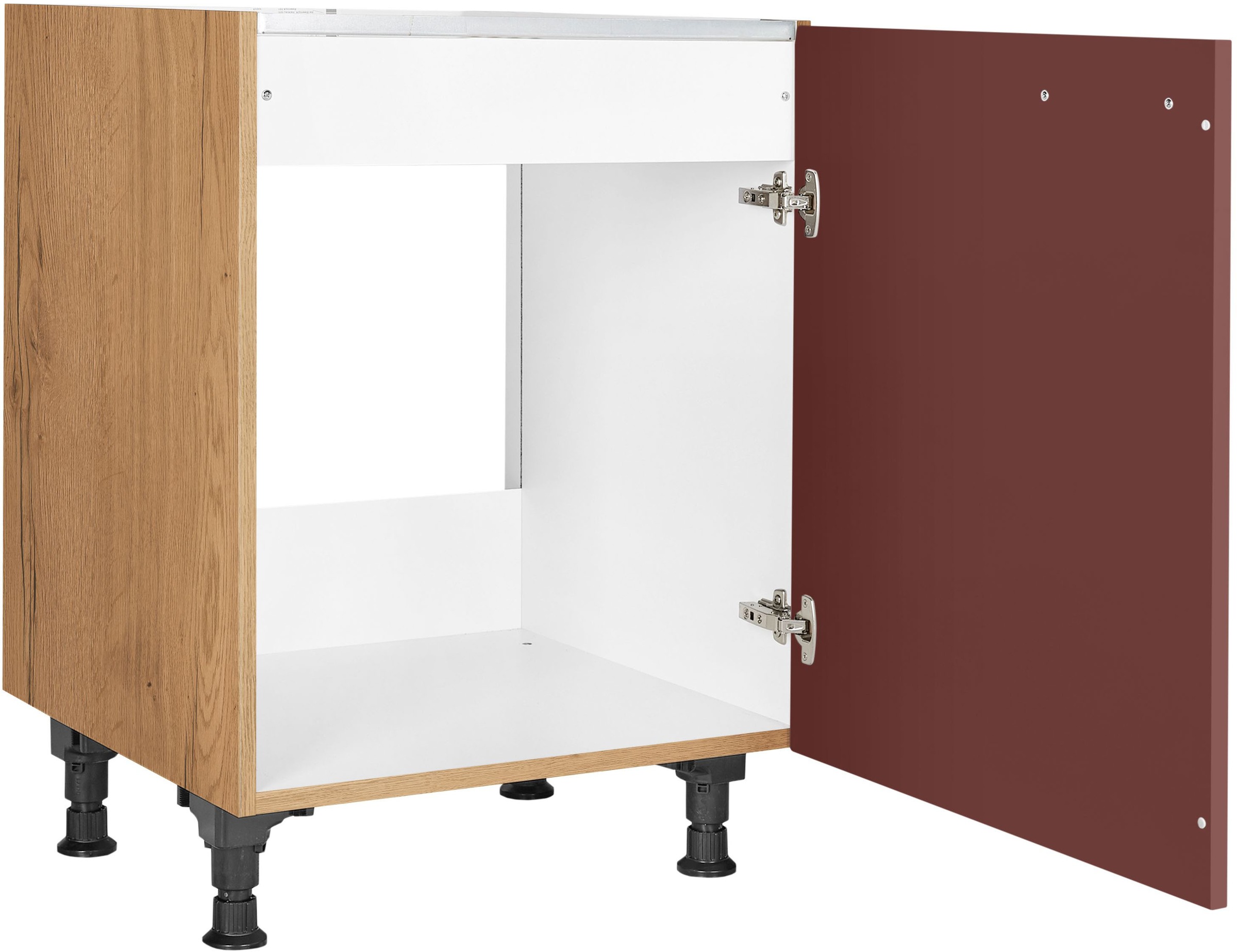 nobilia® Spülenschrank »"Easytouch", Ausrichtung wählbar, vormontiert, in den Breiten«, 45 und 60 cm, mit höhenverstellbaren Sockelfüßen