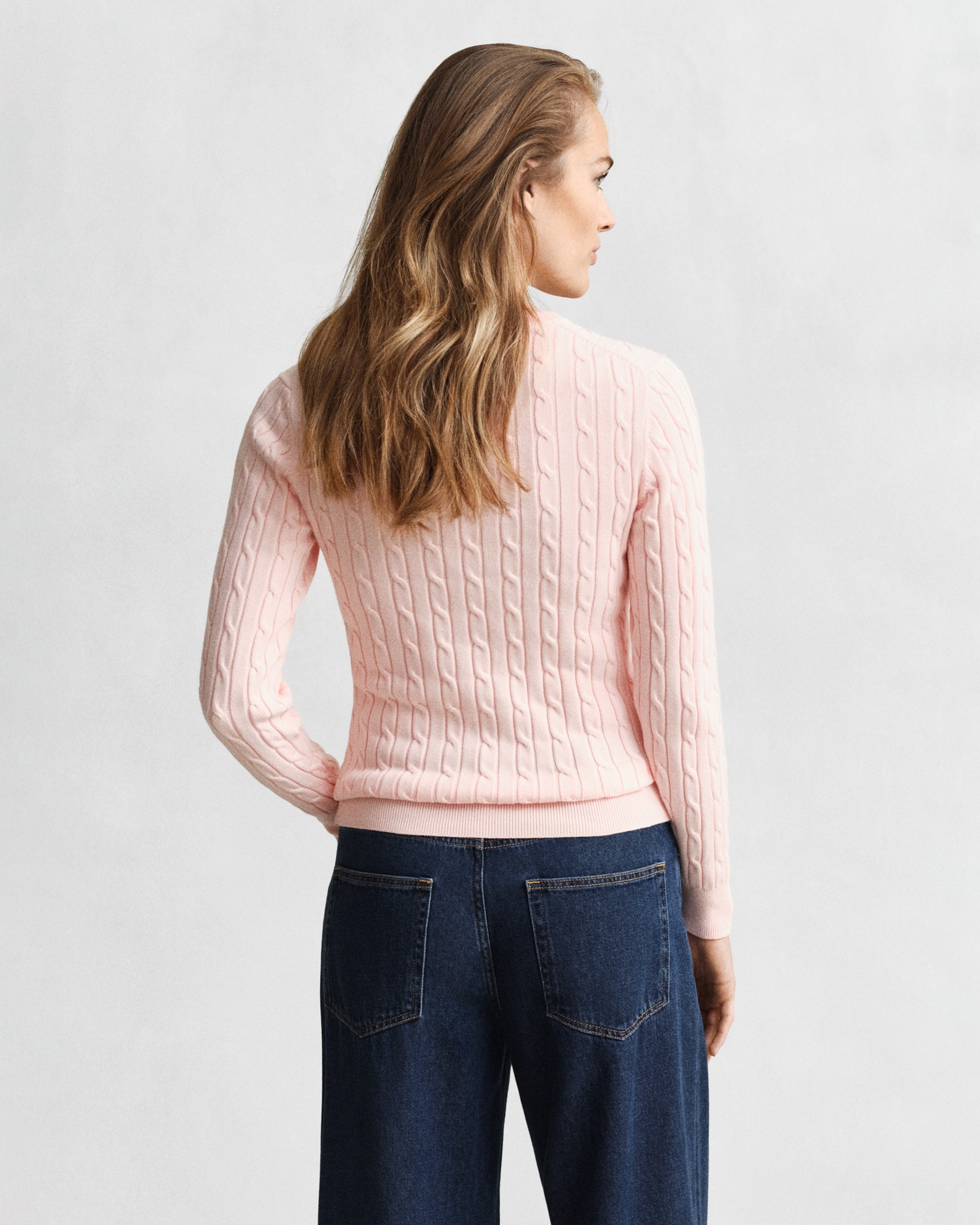 Gant Strickpullover "STRETCH COTTON CABLE C-NECK" mit Logostickerei auf der günstig online kaufen