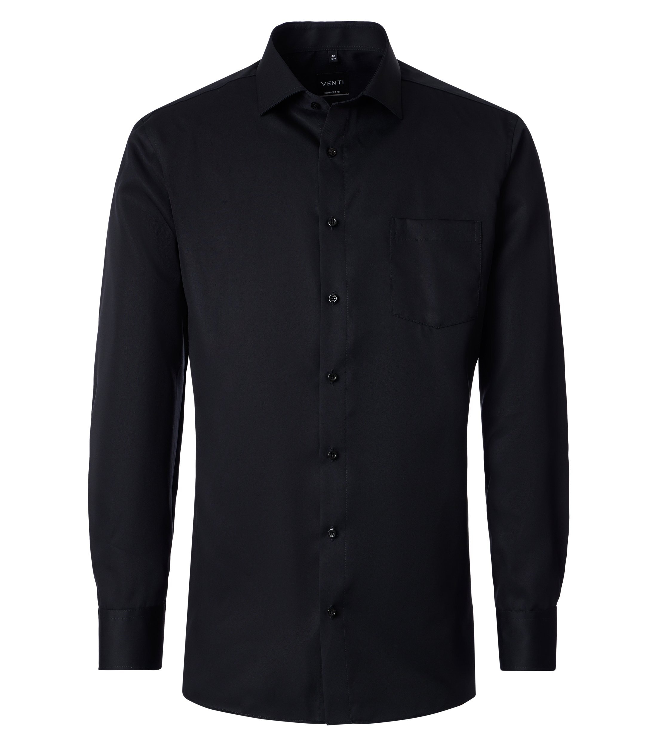 VENTI Business Shirt Solid Black 54 3