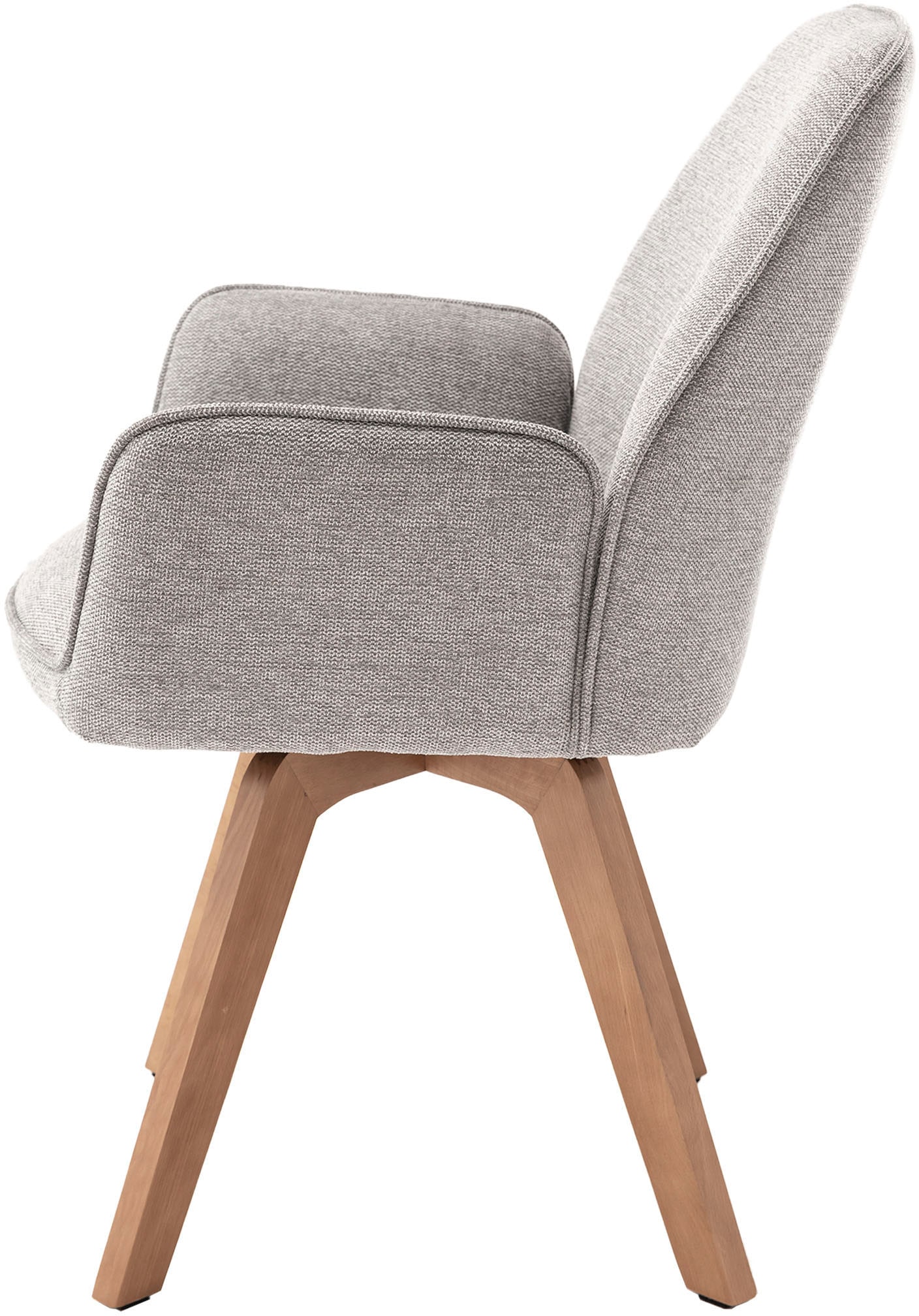 byLIVING Esszimmerstuhl »Tony«, (Set), 2 St., Webstoff, mit Massivholzgestell eichefarbig, 360 Grad drehbar, hoher Sitzkomfort